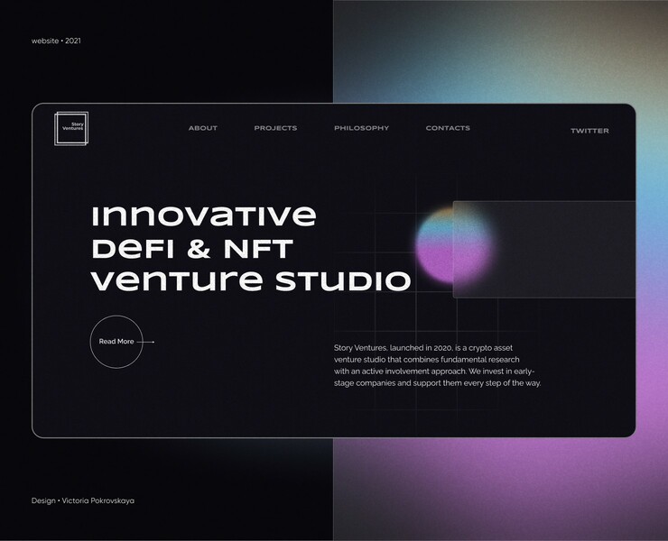 STORY Venture portfolio website — Интерфейсы, Графика на Dprofile