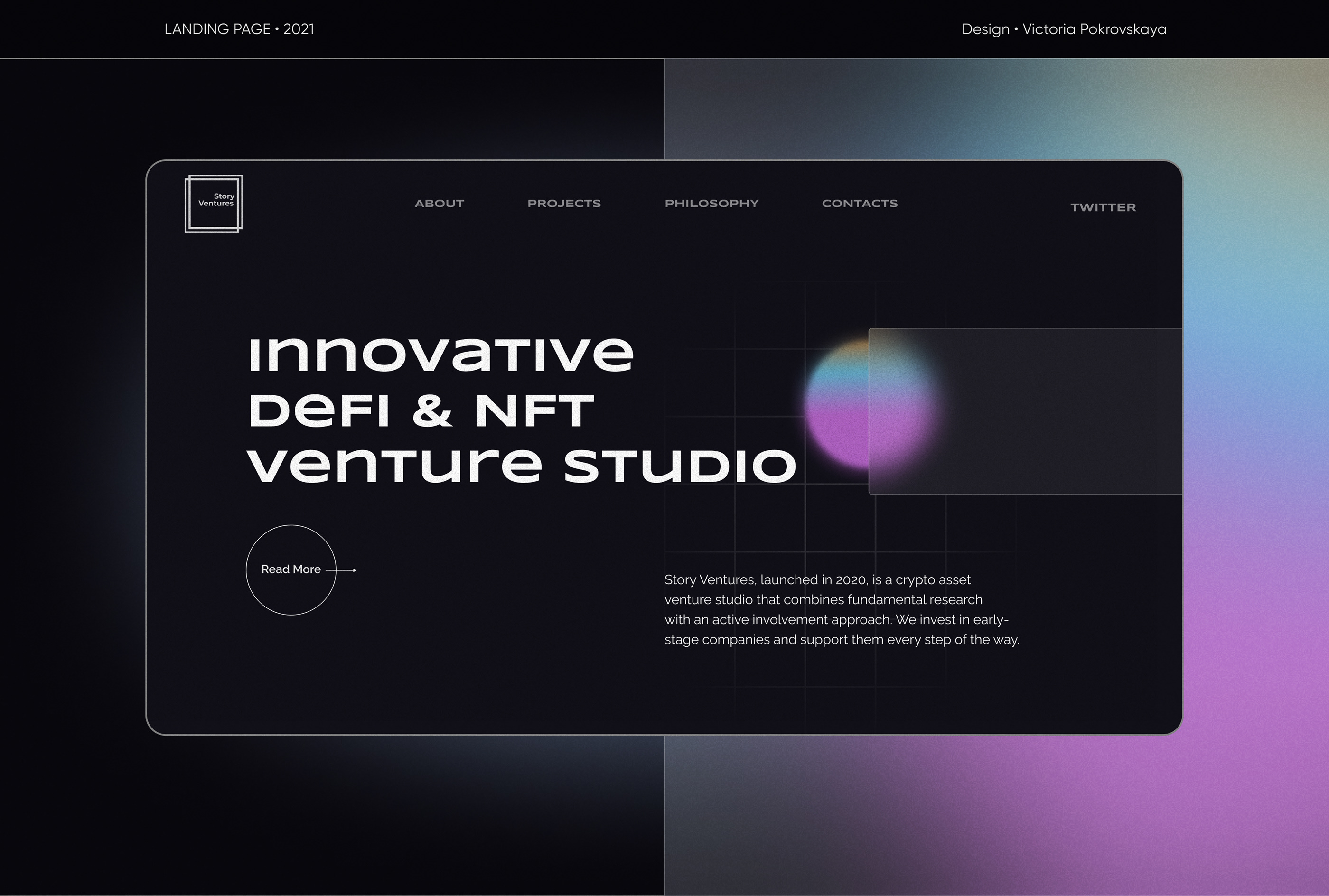 STORY Venture portfolio website — Изображение №1 — Интерфейсы, Графика на Dprofile