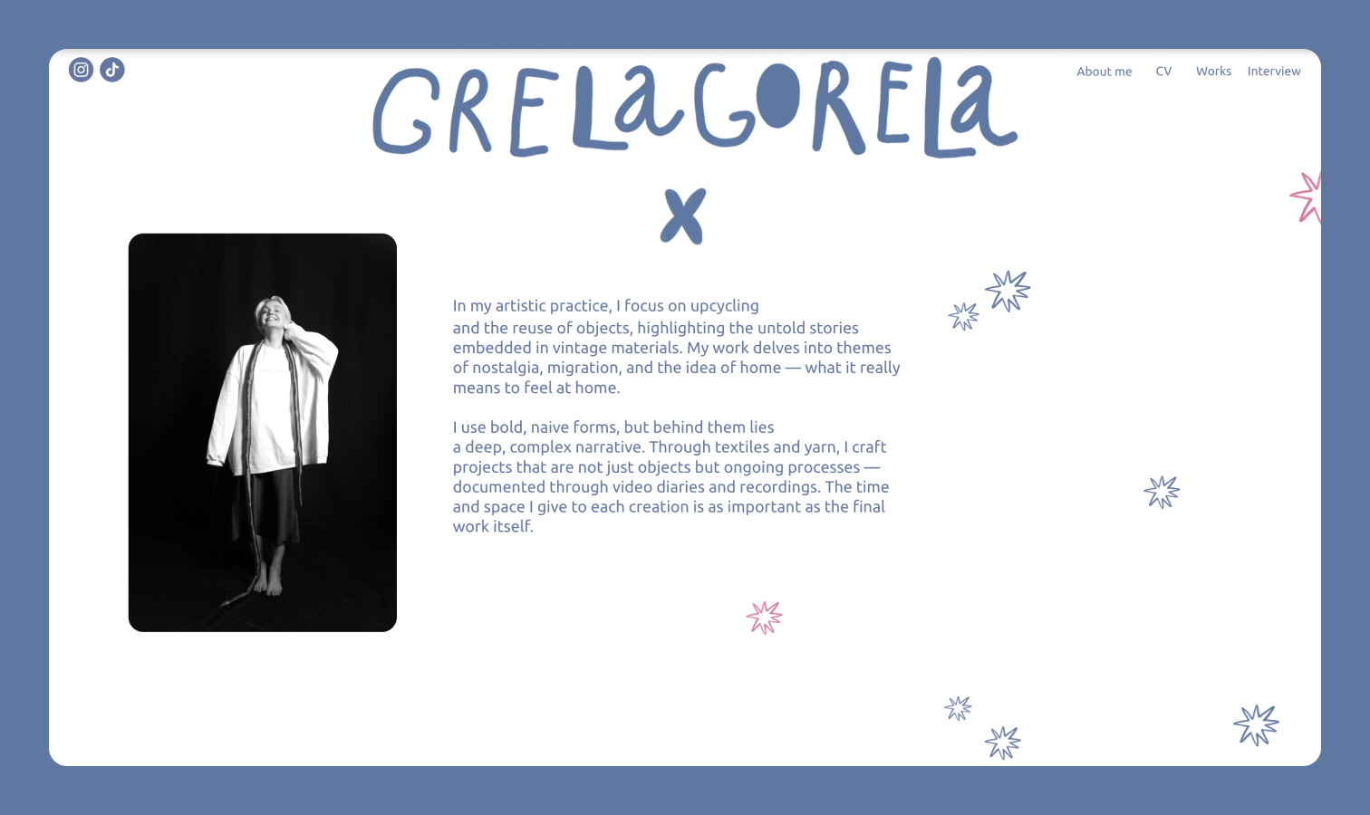 Portfolio website for @grelagorela — Изображение №1 — Интерфейсы, Графика на Dprofile