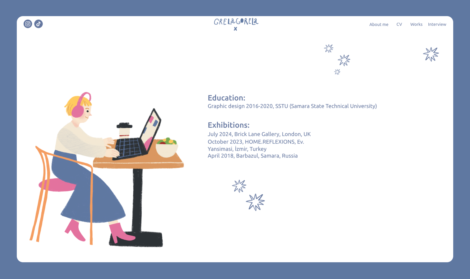 Portfolio website for @grelagorela — Изображение №2 — Интерфейсы, Графика на Dprofile