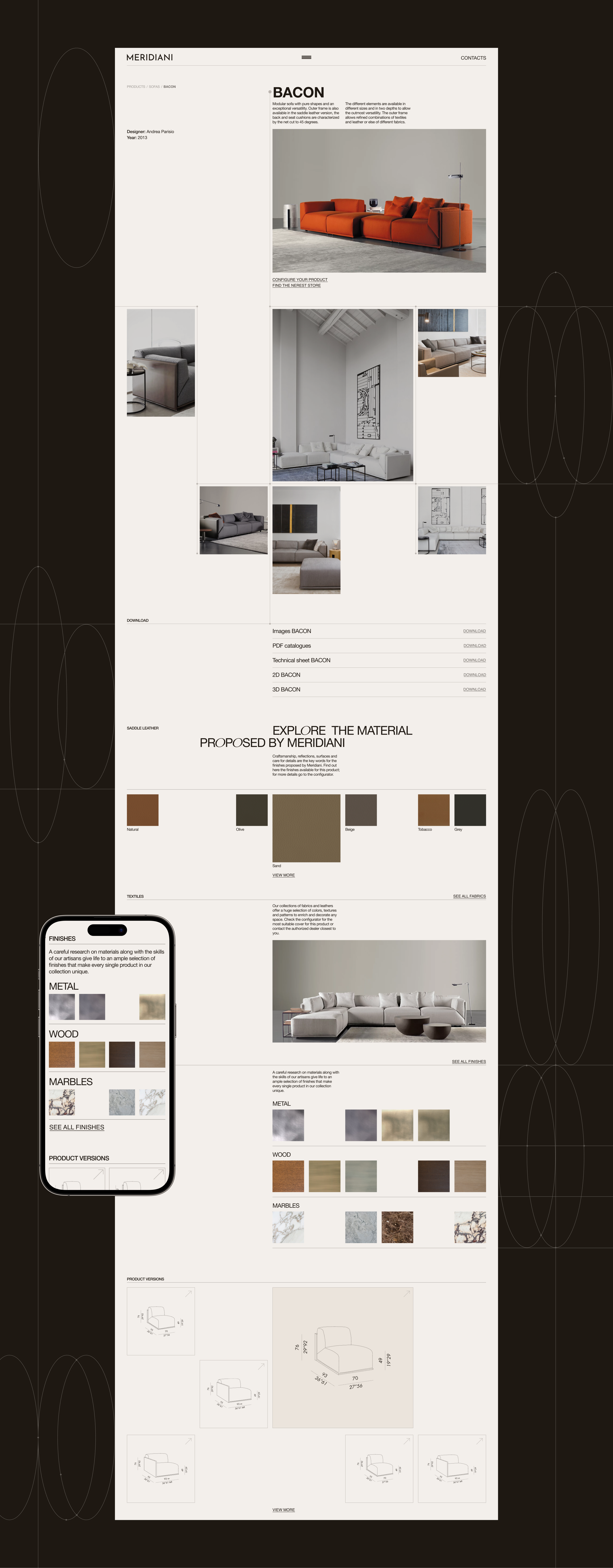 Corporate Website Redesign l MERIDIANI — Изображение №8 — Интерфейсы, Брендинг на Dprofile