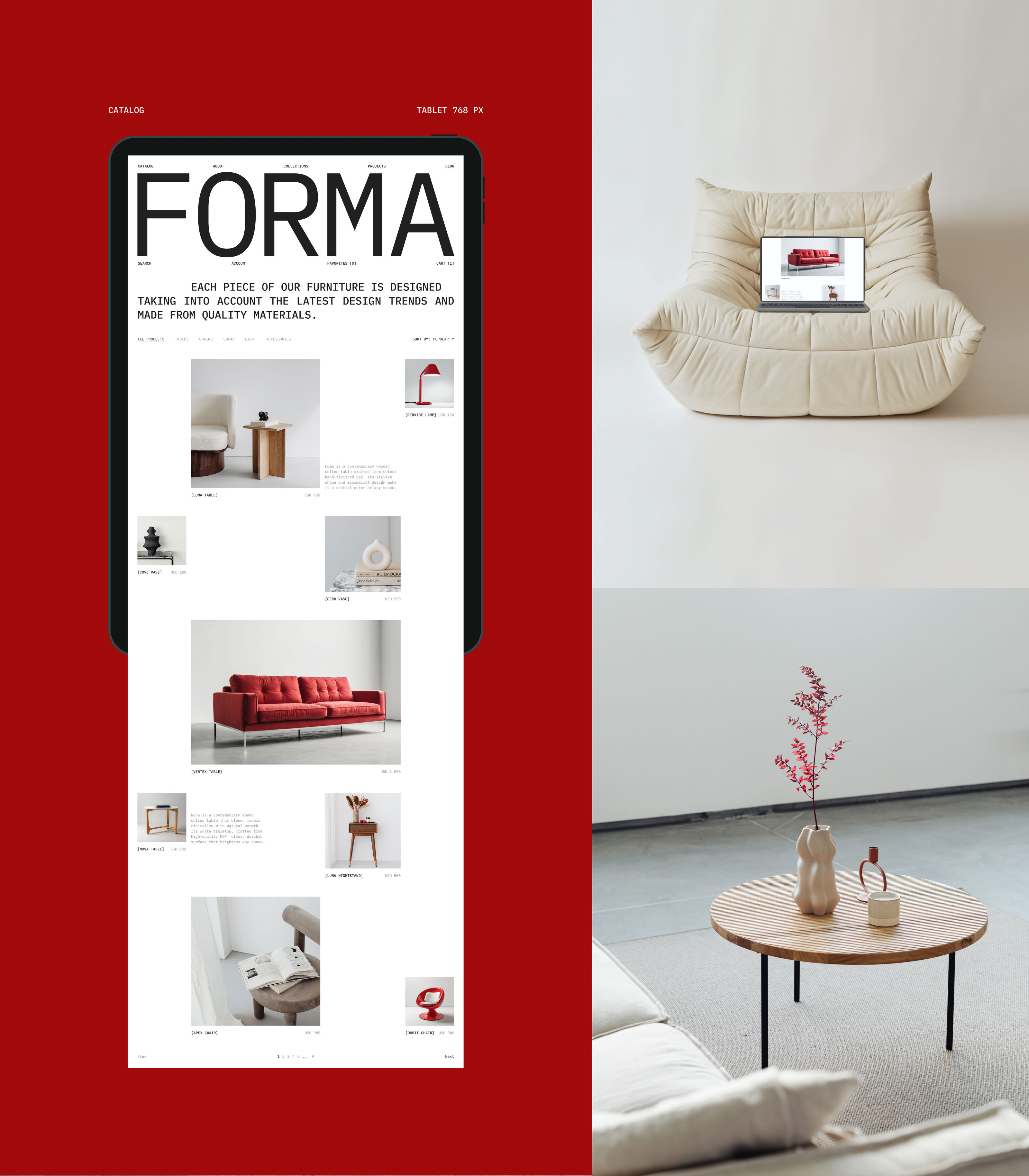 Интернет-магазин дизайнерской мебели 'FORMA' — Изображение №6 — Интерфейсы на Dprofile