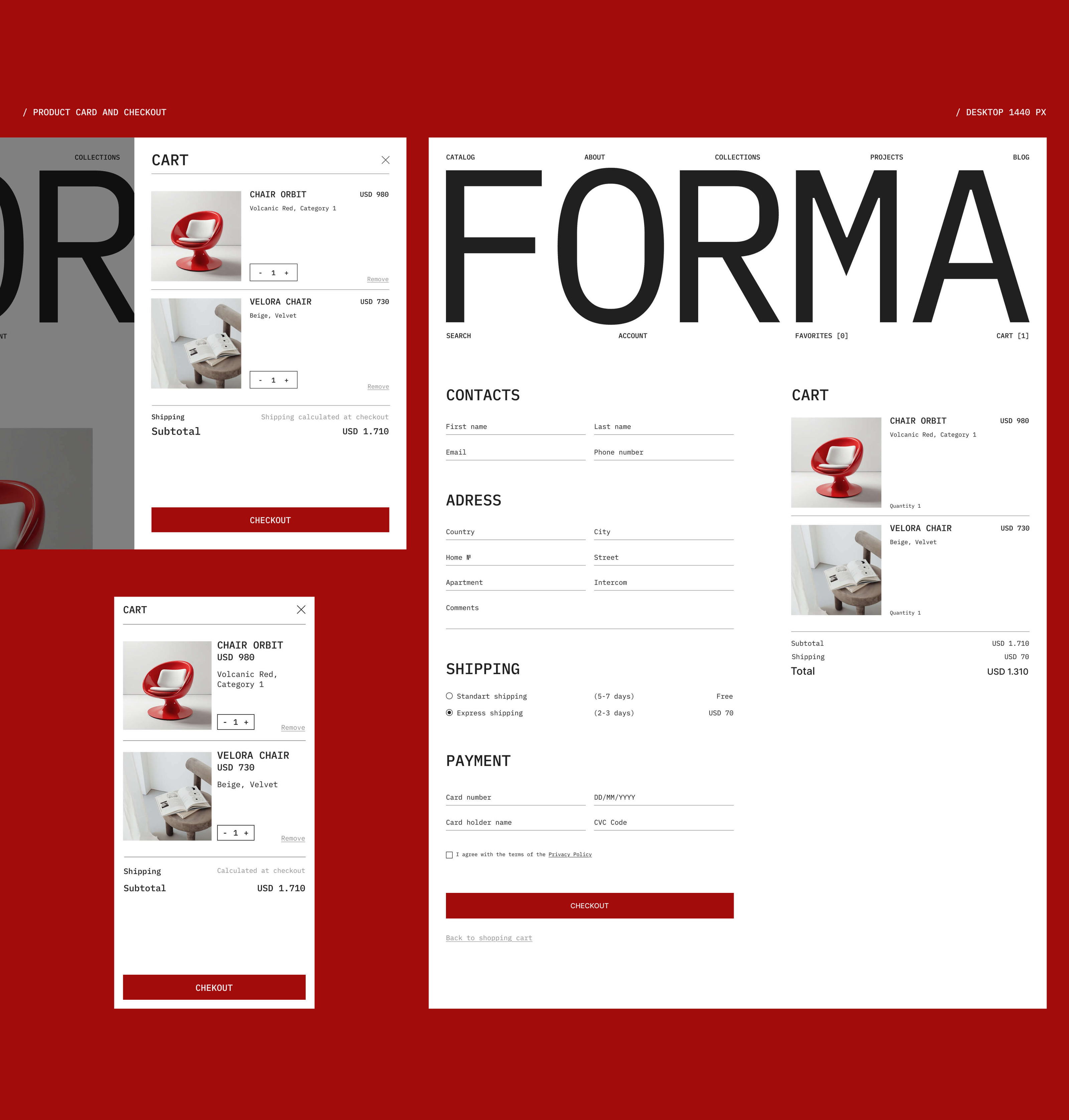 Интернет-магазин дизайнерской мебели 'FORMA' — Изображение №10 — Интерфейсы на Dprofile