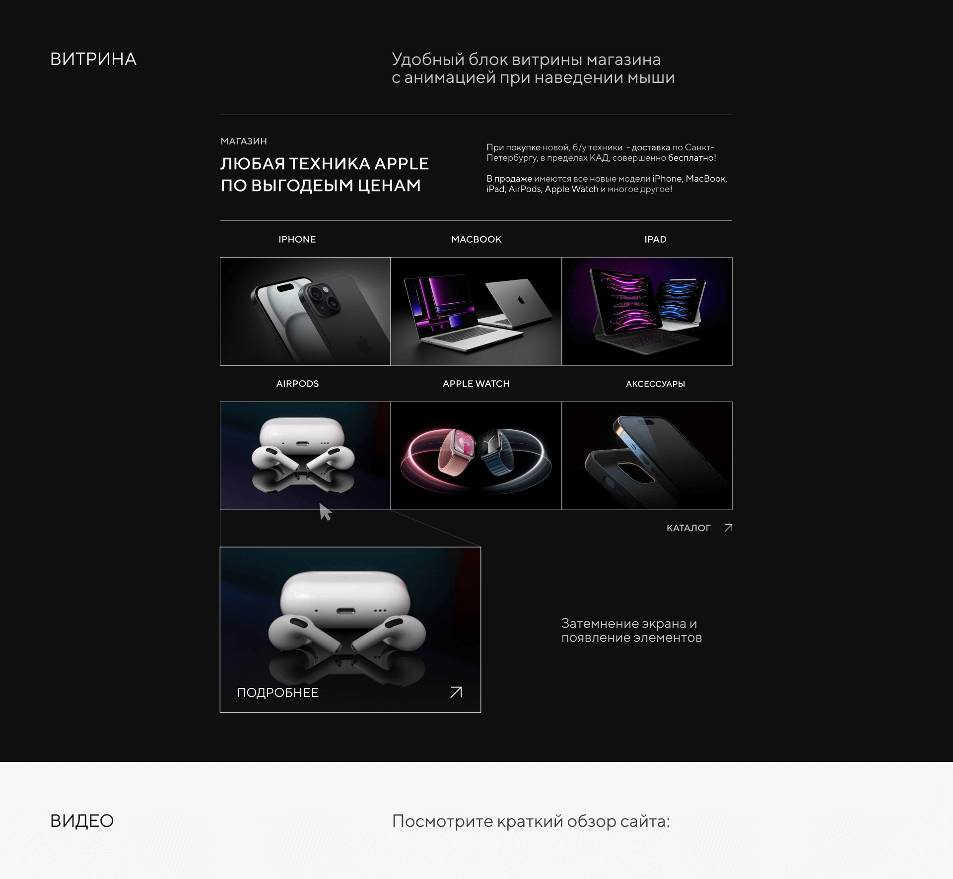 Сайт под ключ на Тильде, по ремонту и продаже техники Apple — Изображение №6 — Интерфейсы на Dprofile