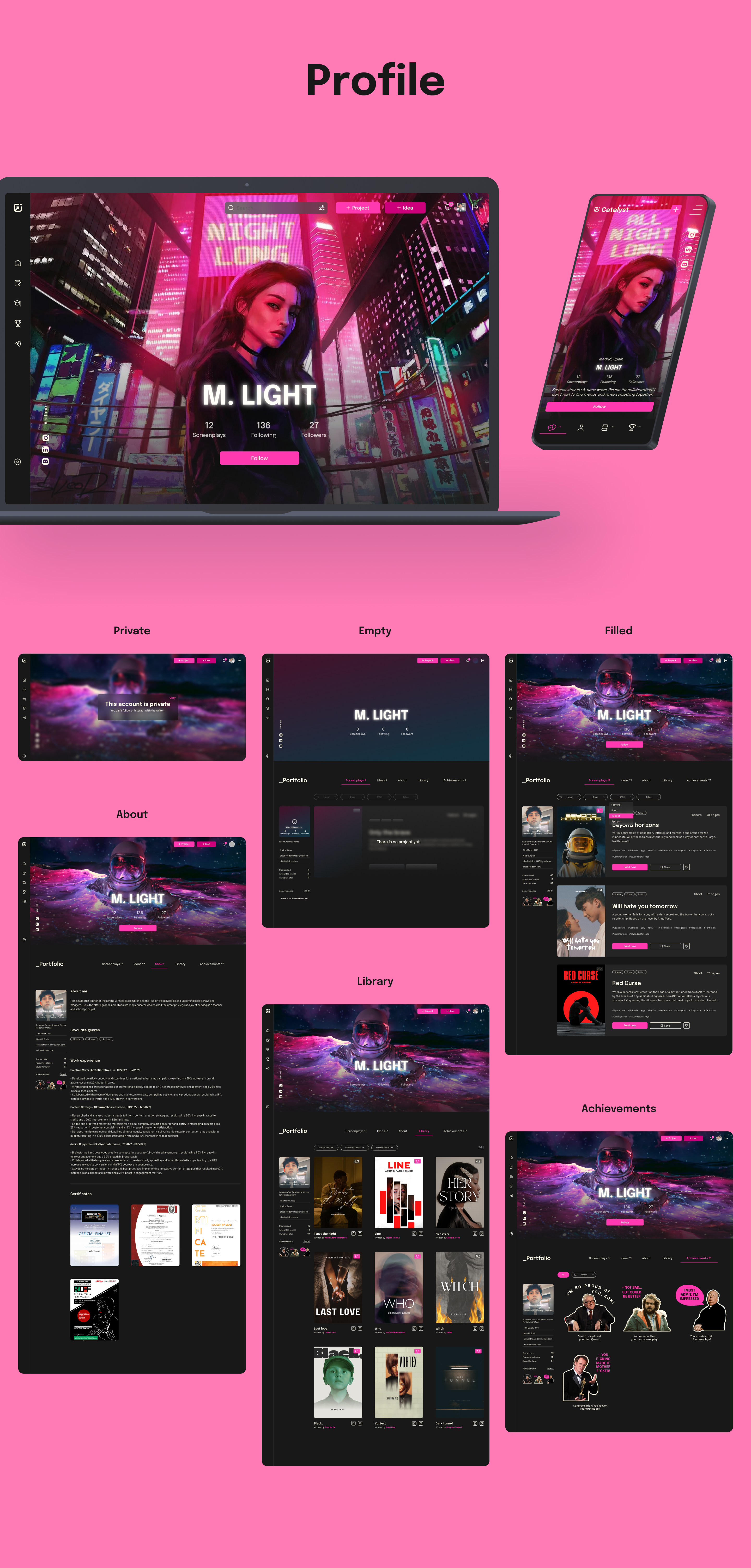 Онлайн платформа для сценаристов — Изображение №7 — Интерфейсы на Dprofile