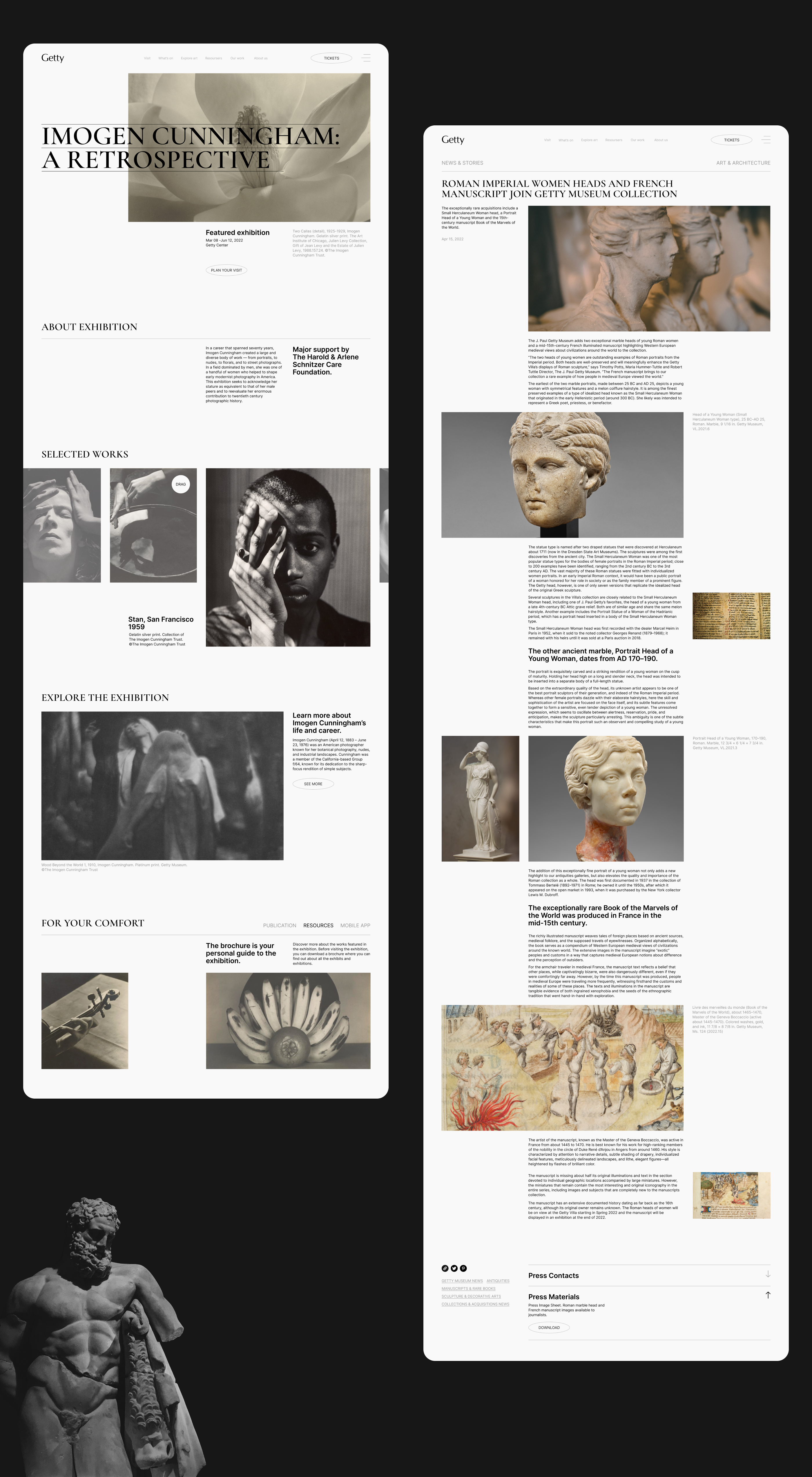 Getty Center — Museum Website redesign — Изображение №8 — Интерфейсы, Брендинг на Dprofile