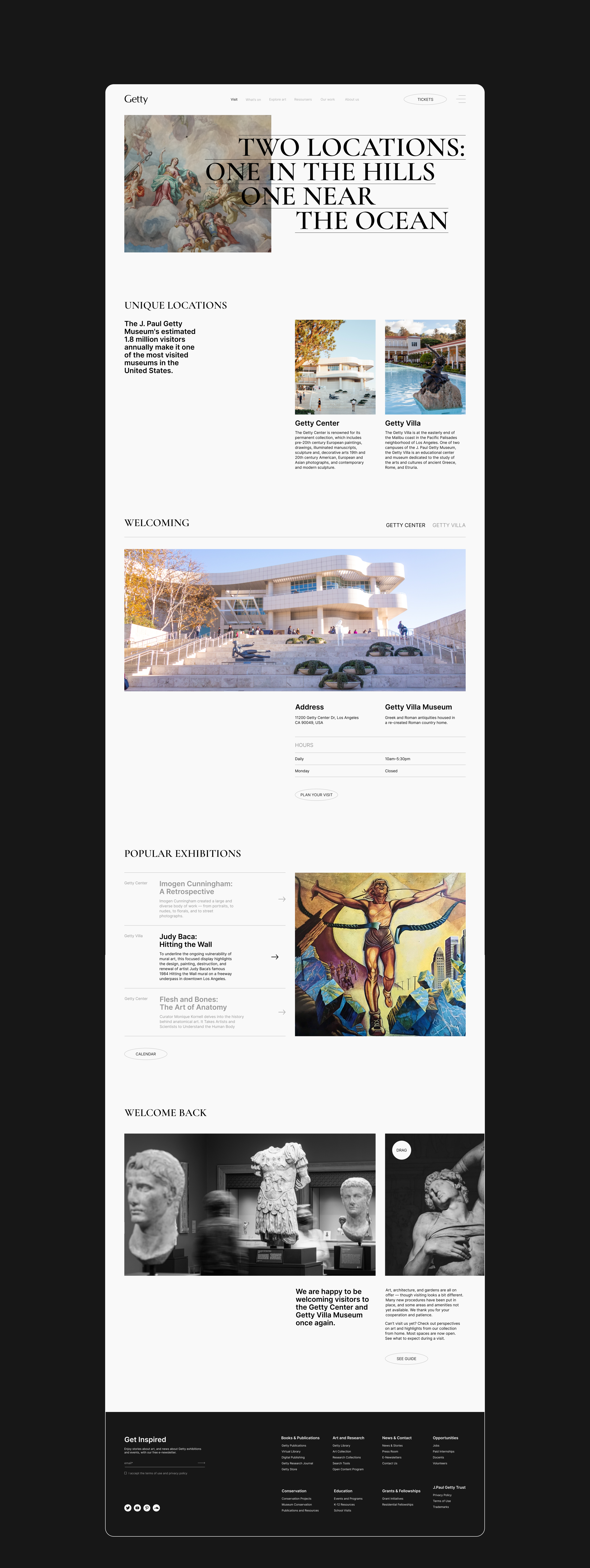 Getty Center — Museum Website redesign — Изображение №5 — Интерфейсы, Брендинг на Dprofile