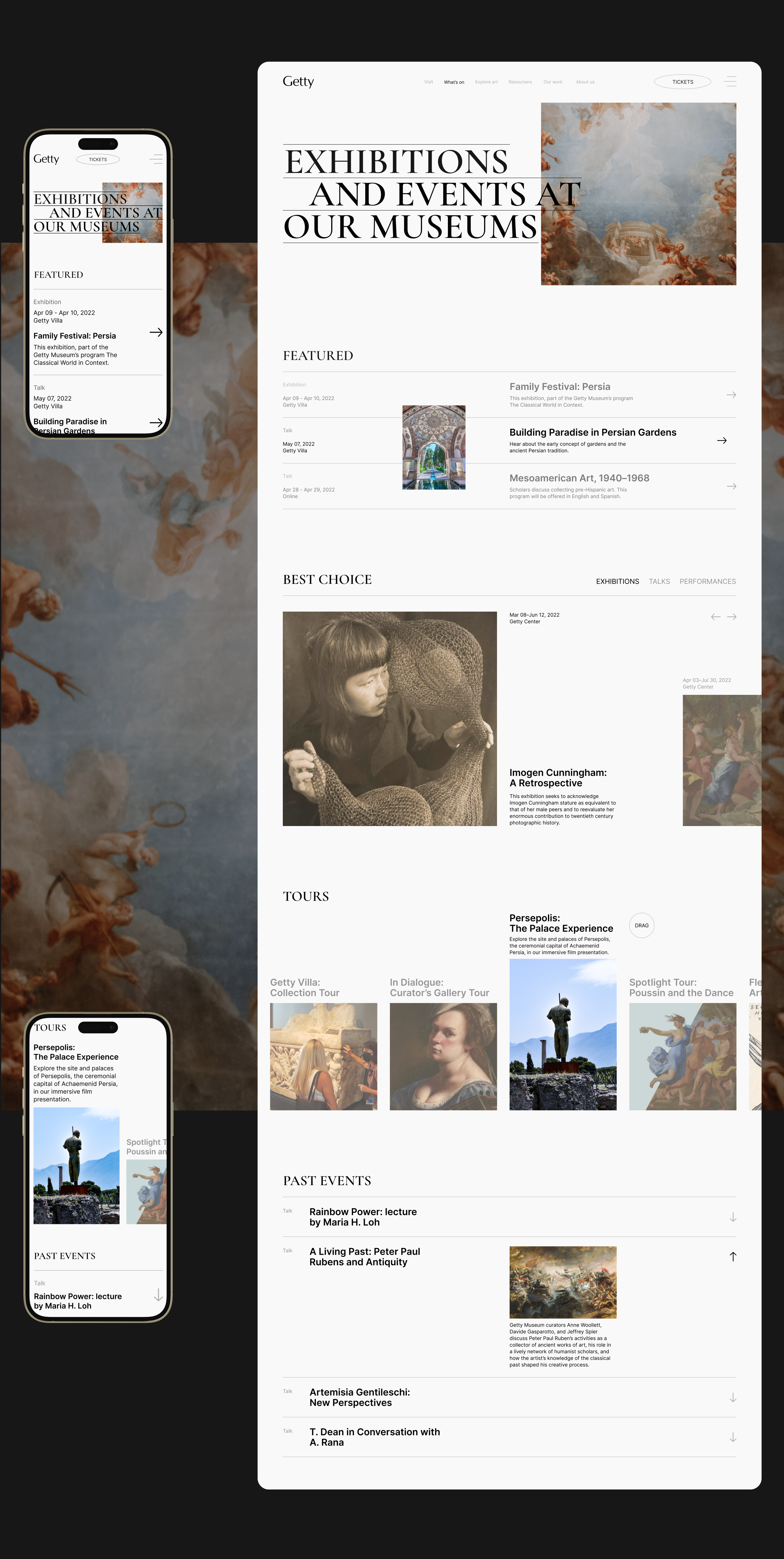 Getty Center — Museum Website redesign — Изображение №7 — Интерфейсы, Брендинг на Dprofile