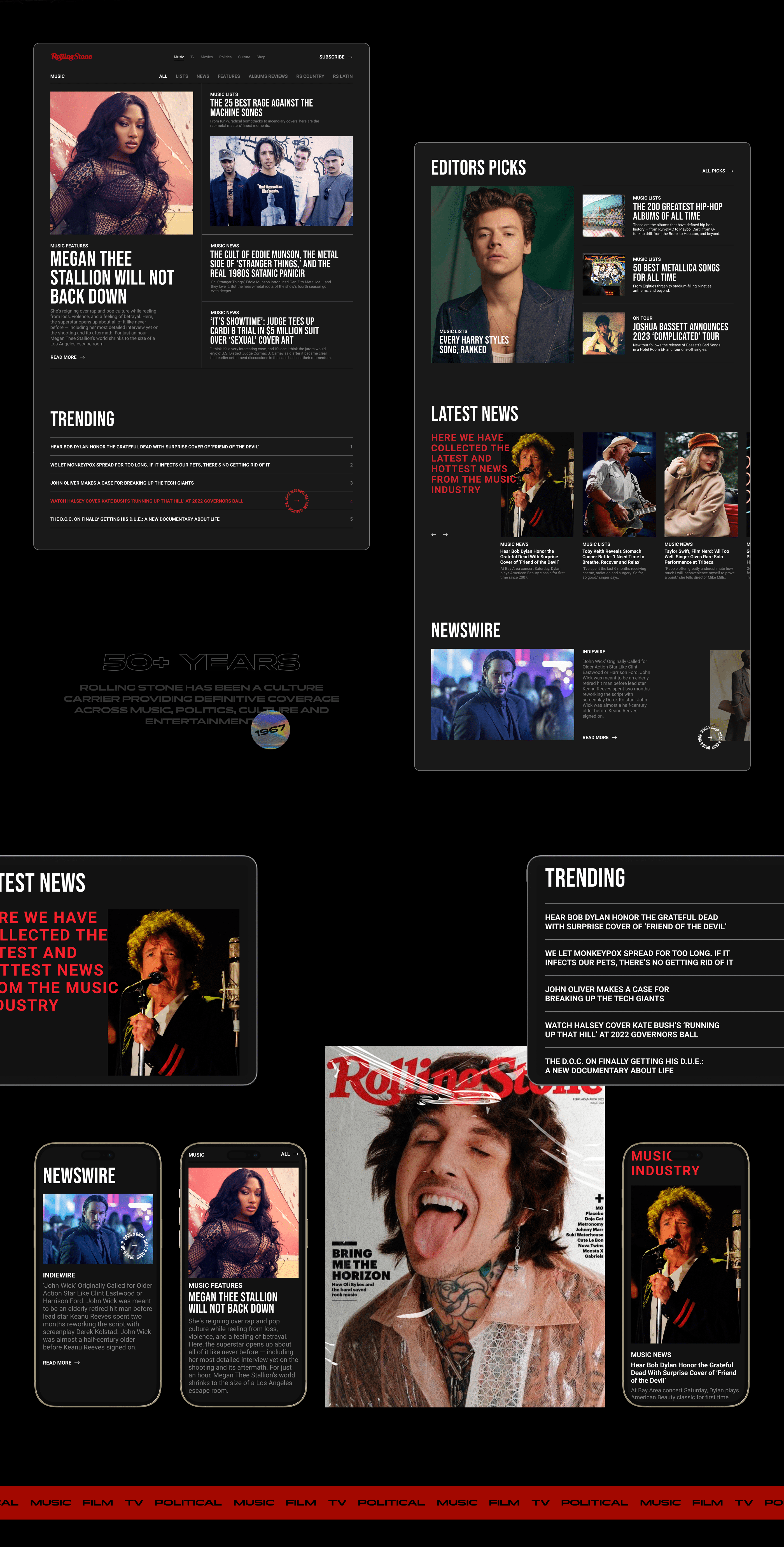 Rolling Stone | News Magazine Redesign — Изображение №4 — Интерфейсы, Брендинг на Dprofile