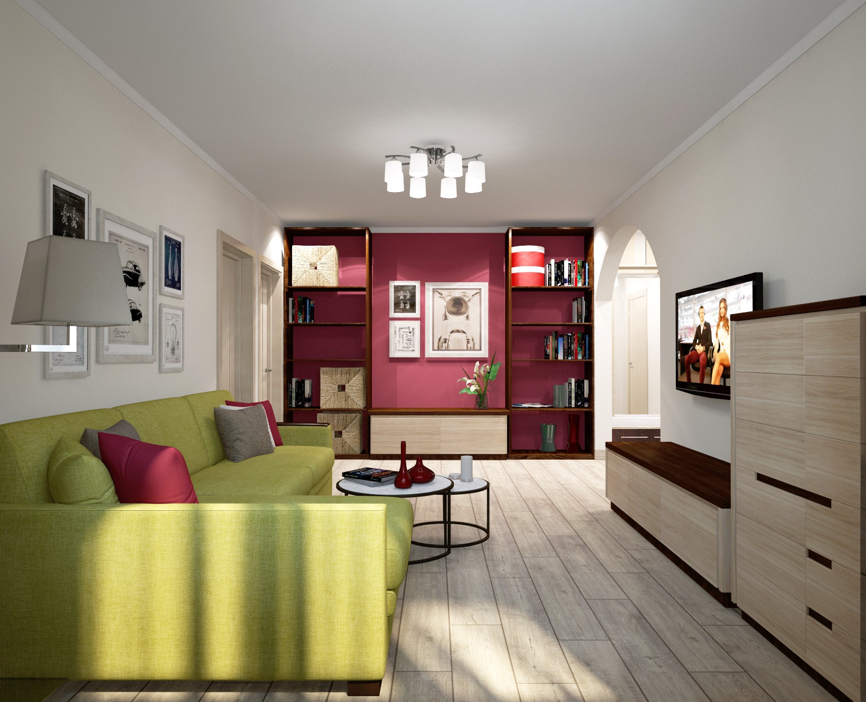 Дизайн проект 3 х комн. квартиры — 3D на Dprofile
