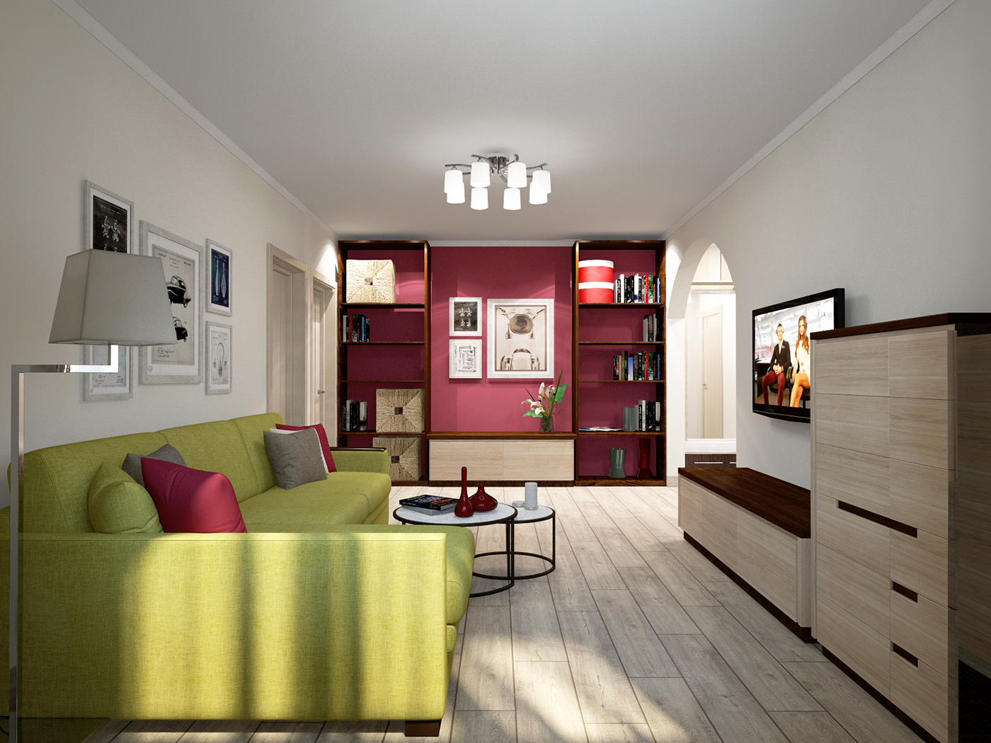 Дизайн проект 3 х комн. квартиры — Изображение №4 — 3D на Dprofile