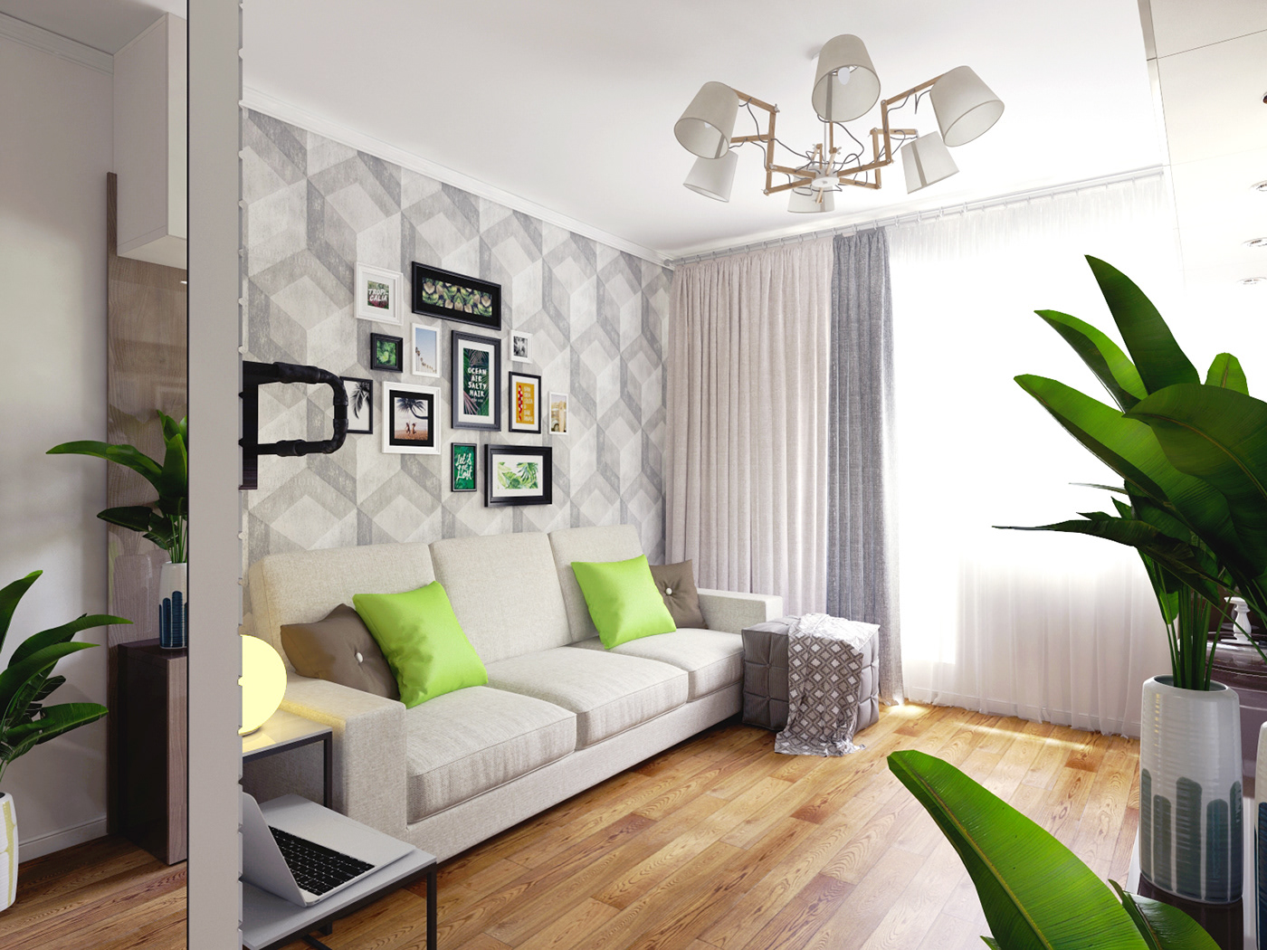 Дизайн проект 2 х. комн. квартиры — Изображение №3 — 3D на Dprofile