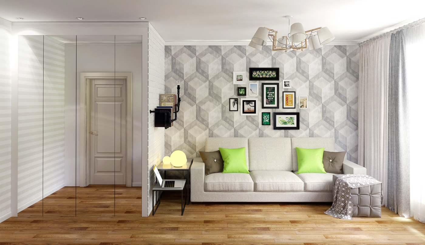 Дизайн проект 2 х. комн. квартиры — Изображение №1 — 3D на Dprofile