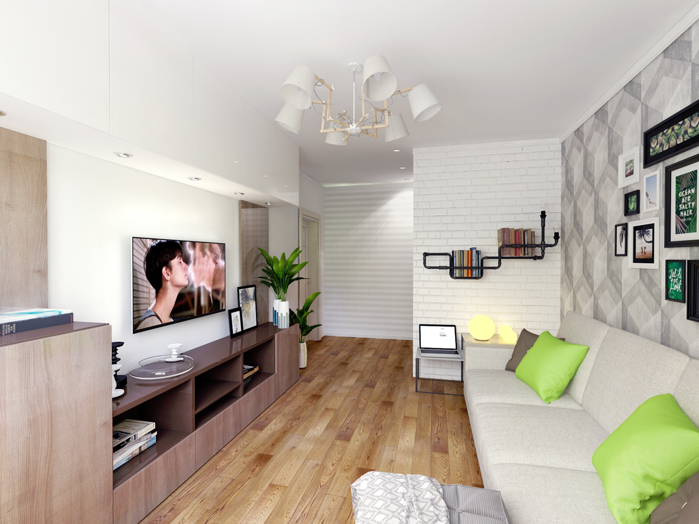 Дизайн проект 2 х. комн. квартиры — Изображение №4 — 3D на Dprofile