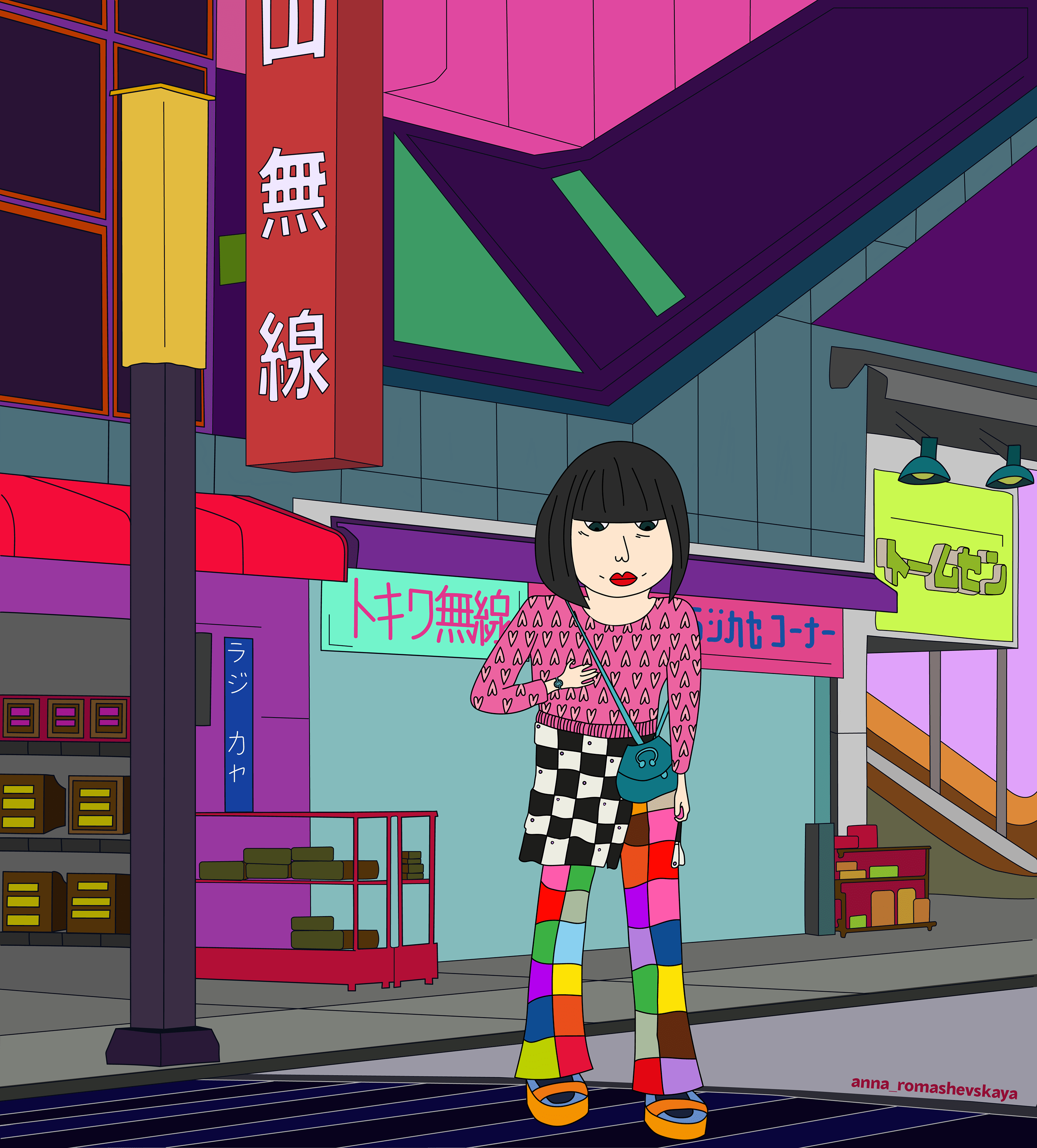 Big in Japan / girl illustration — Изображение №1 — Иллюстрация на Dprofile