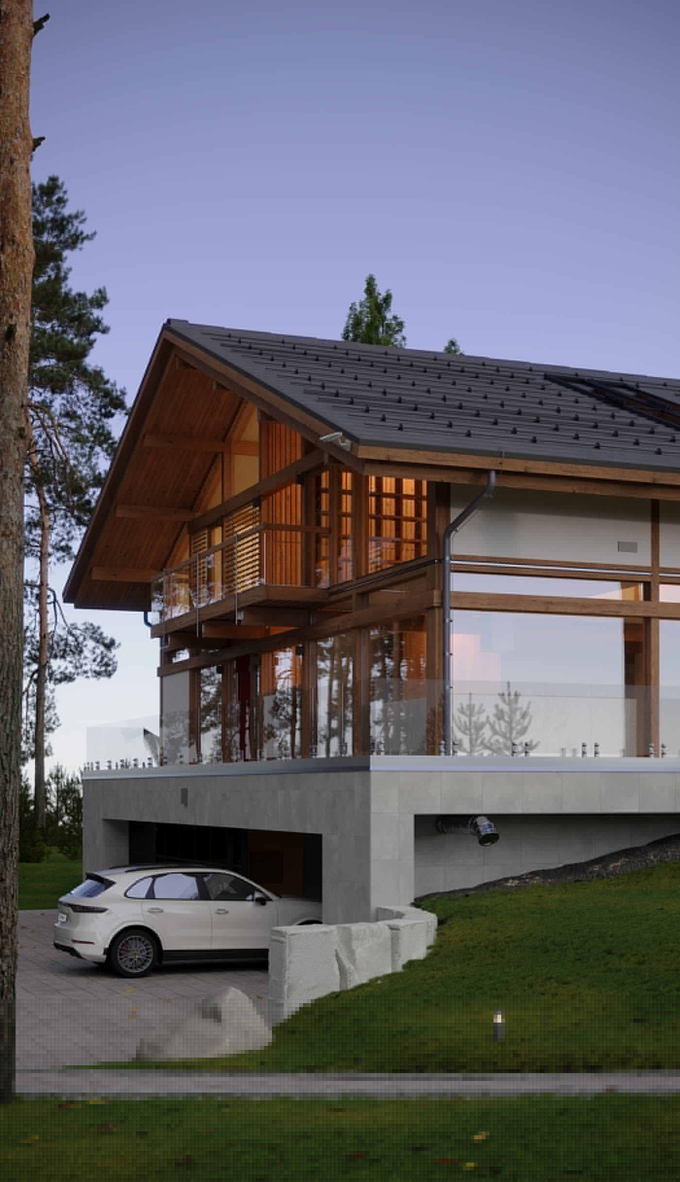 Архитектурная визуализация / Wood and Glass Villa — Изображение №3 — 3D на Dprofile