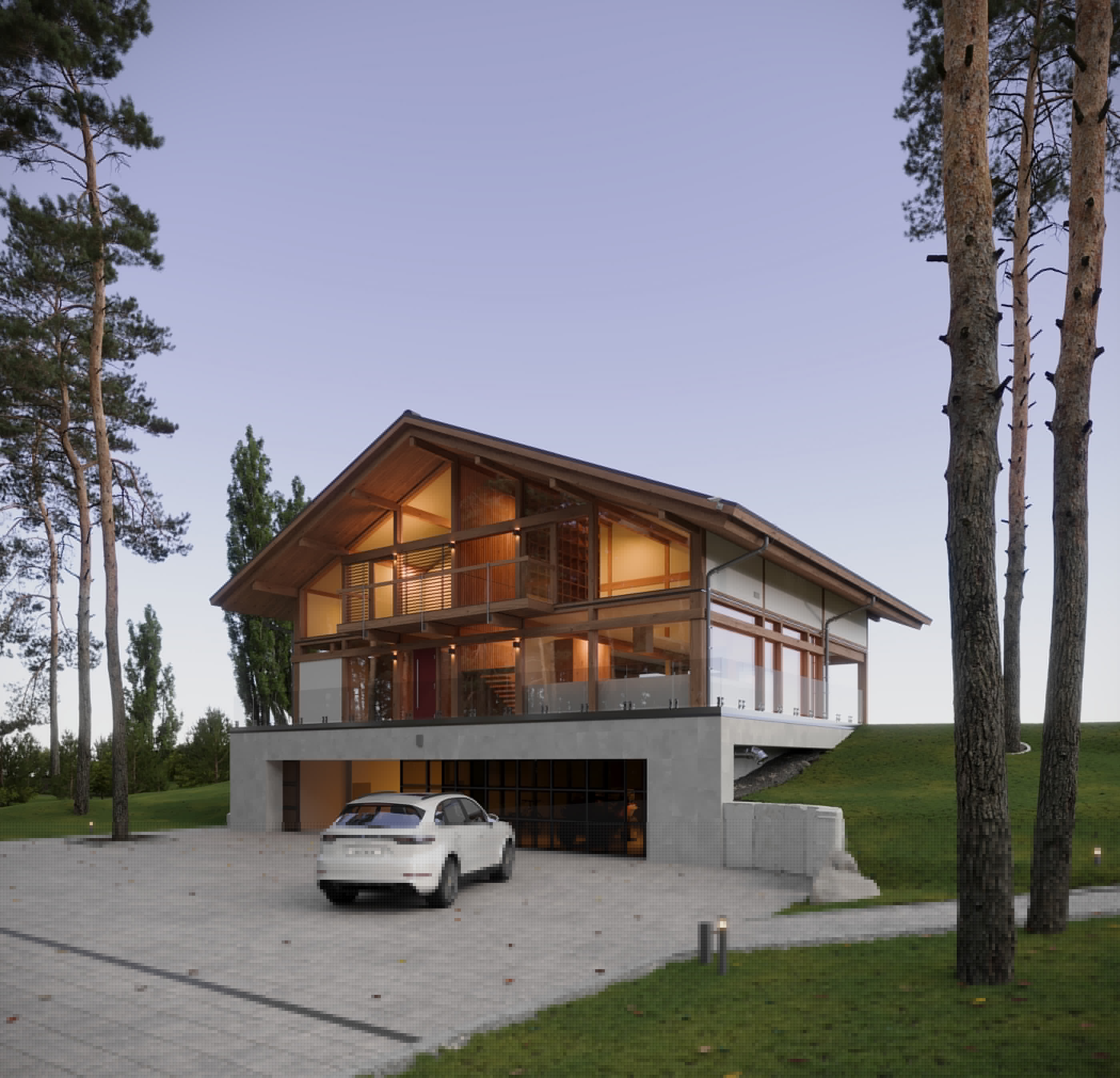 Архитектурная визуализация / Wood and Glass Villa — Изображение №7 — 3D на Dprofile