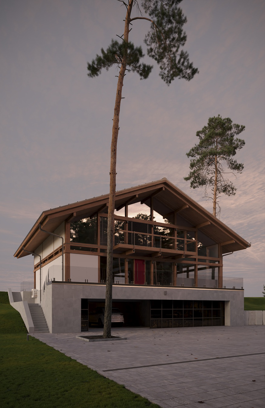 Архитектурная визуализация / Wood and Glass Villa — Изображение №10 — 3D на Dprofile