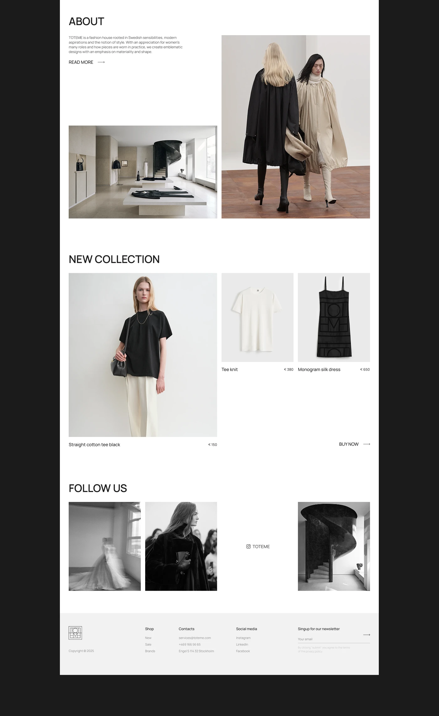 Store | Toteme| Design concept — Изображение №3 — Интерфейсы на Dprofile