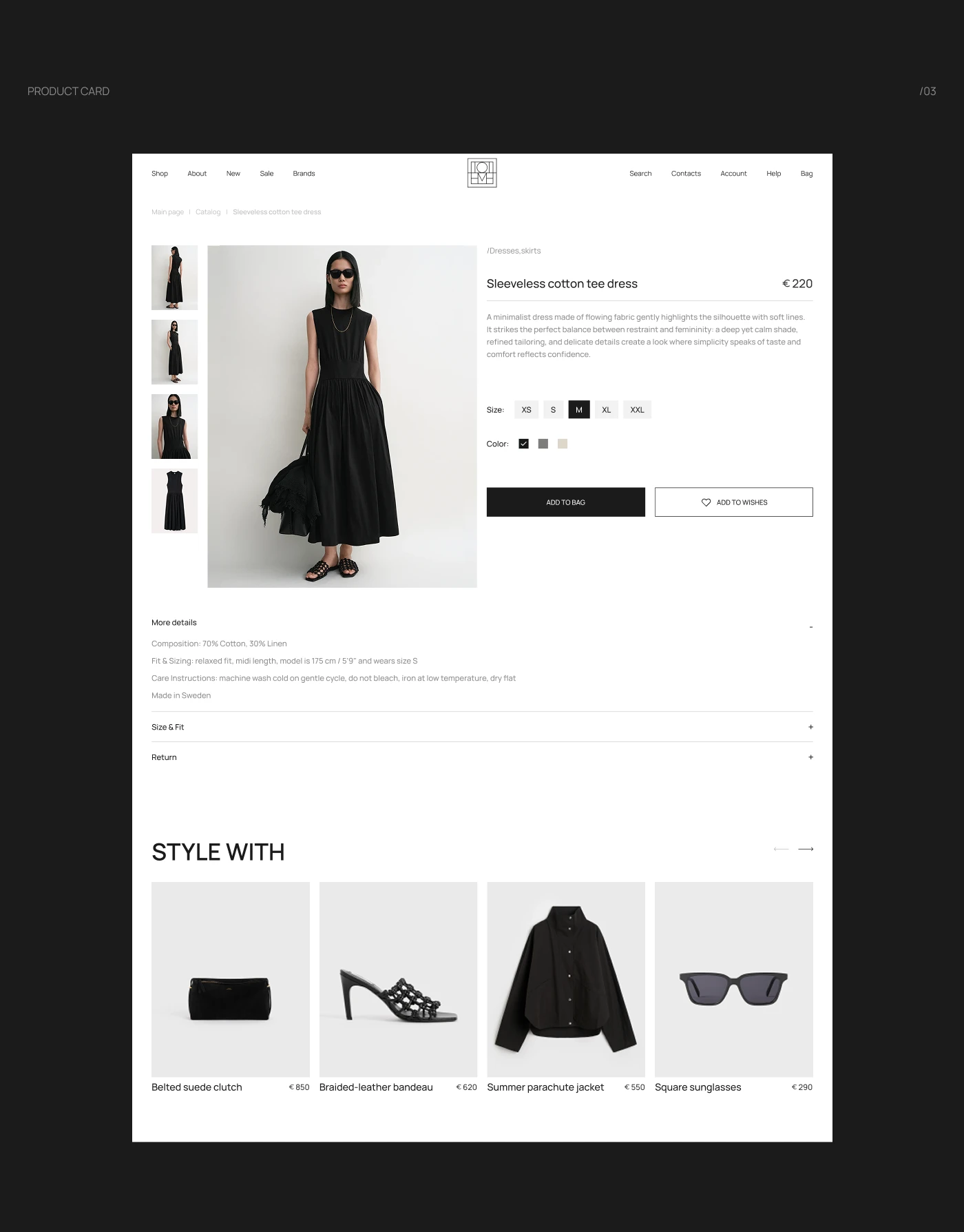 Store | Toteme| Design concept — Изображение №7 — Интерфейсы на Dprofile