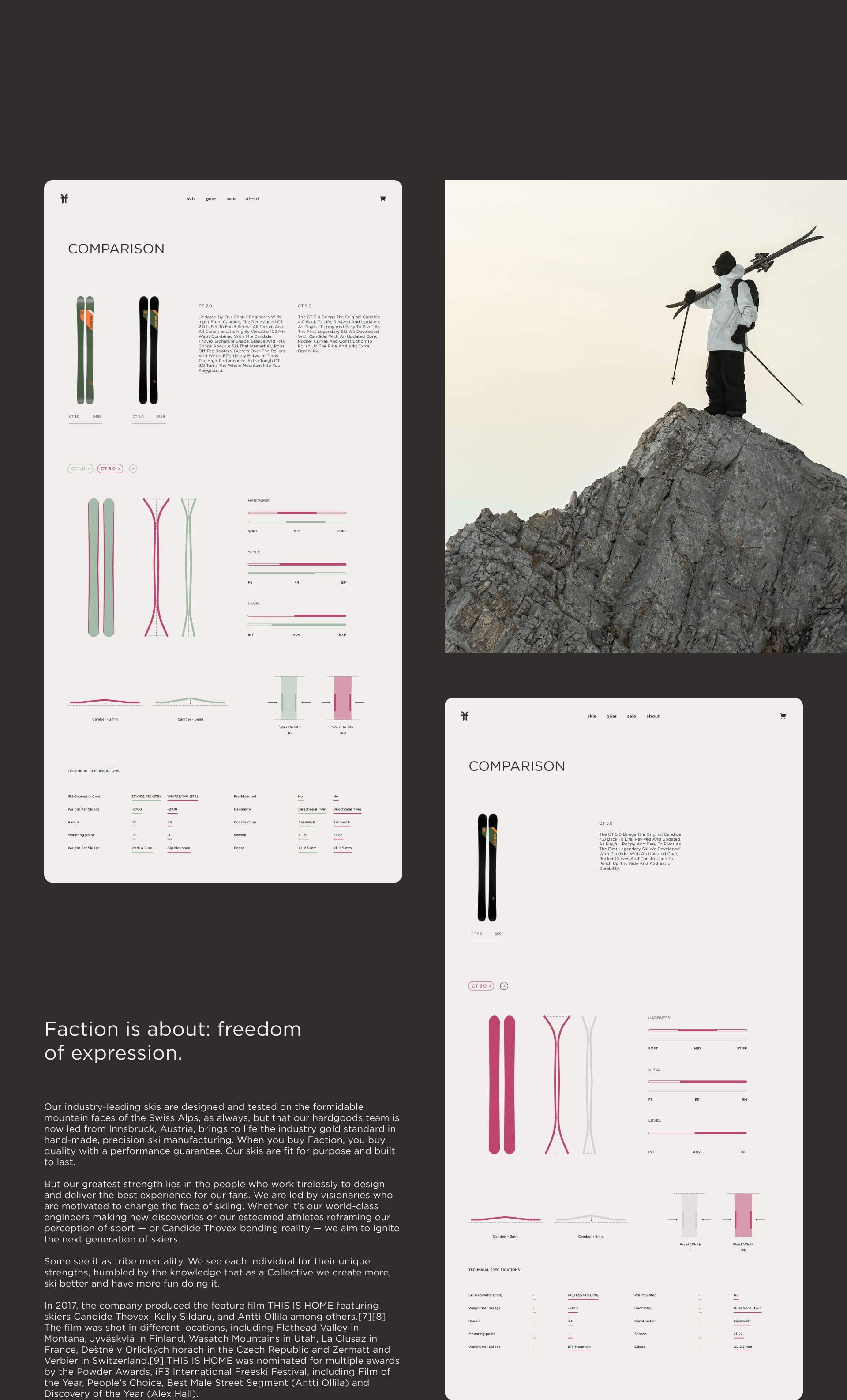 FACTION Ski website redesign — Изображение №6 — Интерфейсы, Брендинг на Dprofile