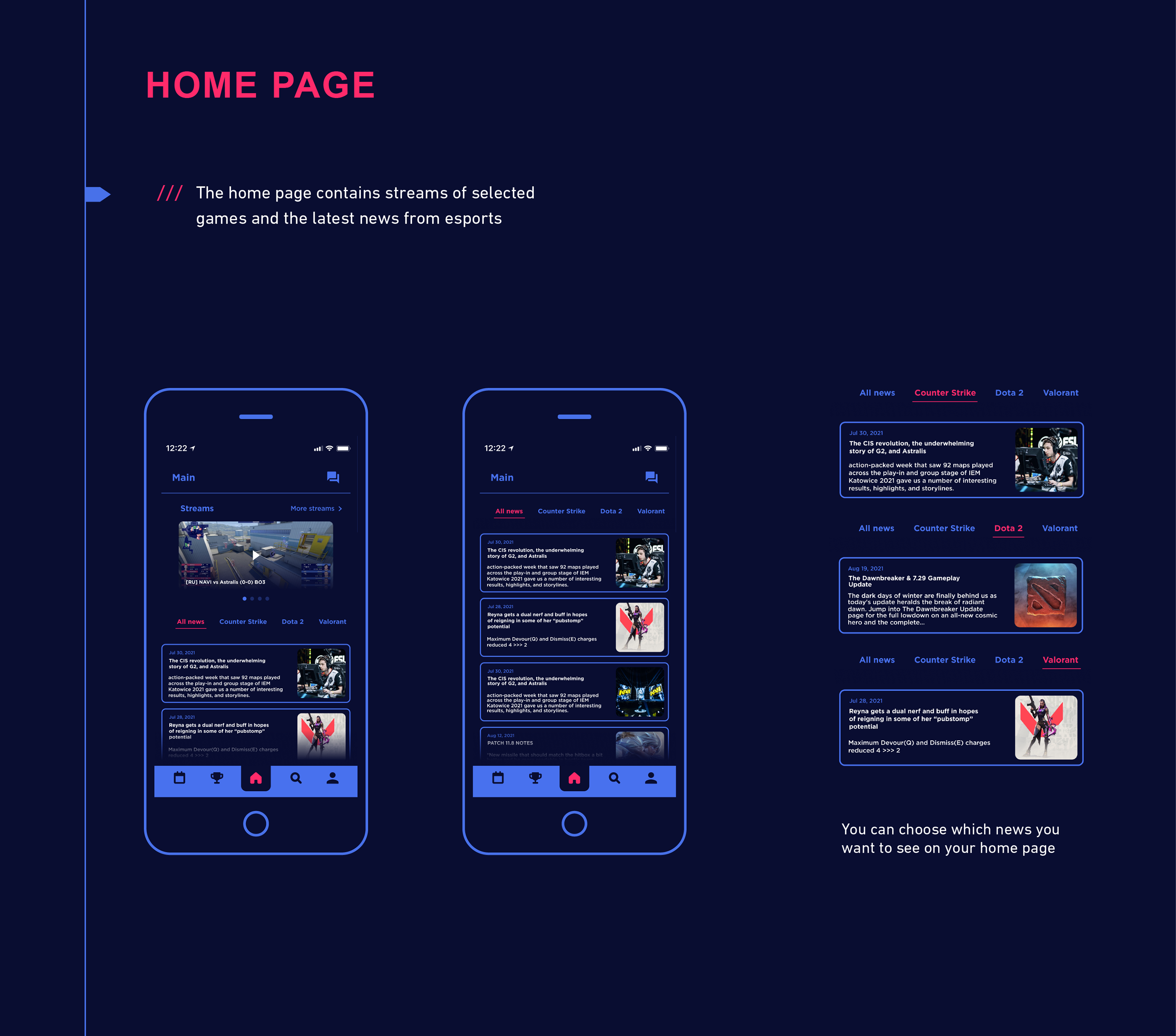 E-Sports app — Изображение №10 — Интерфейсы на Dprofile