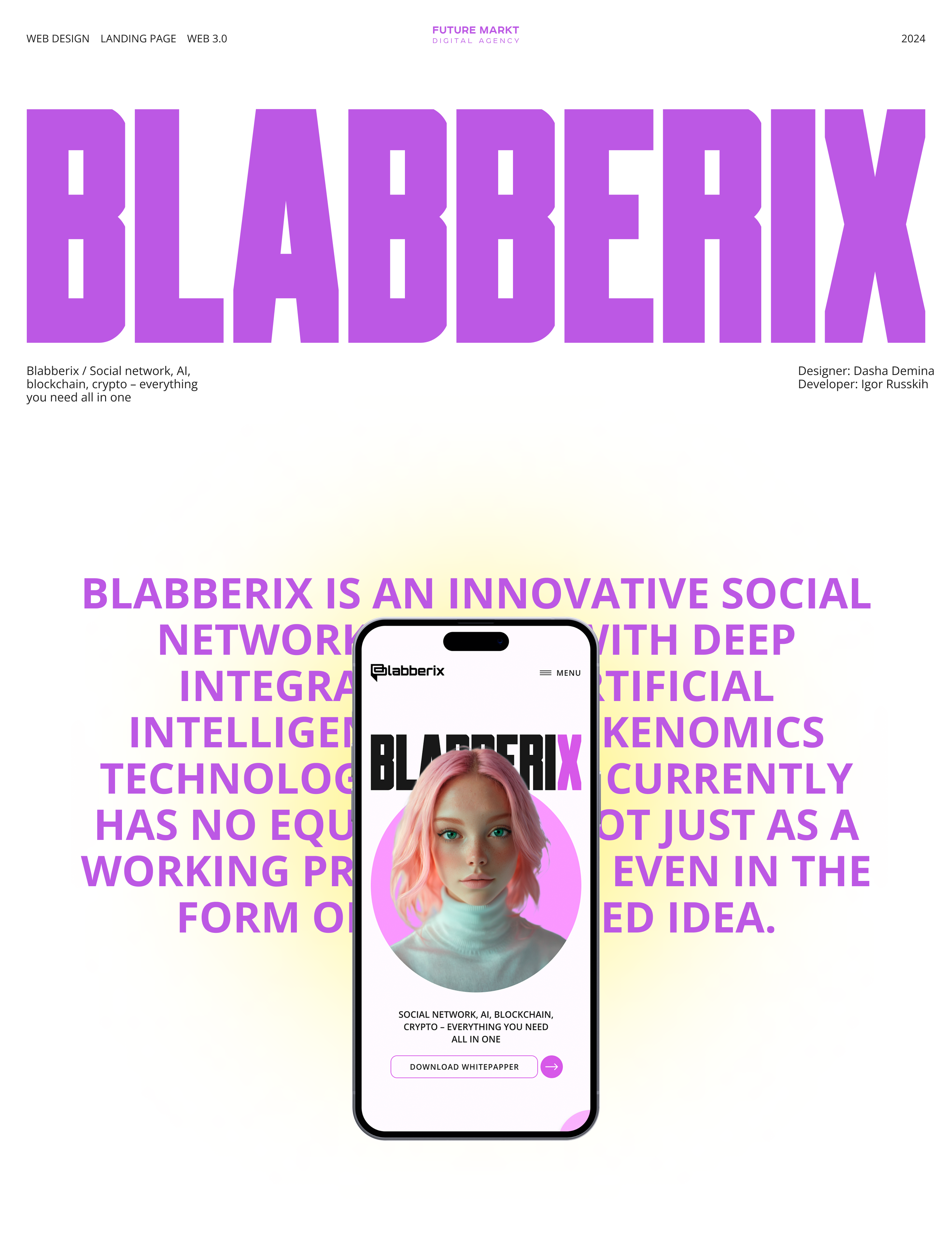 Blabberix | Landing page — Изображение №1 — Интерфейсы, Иллюстрация на Dprofile