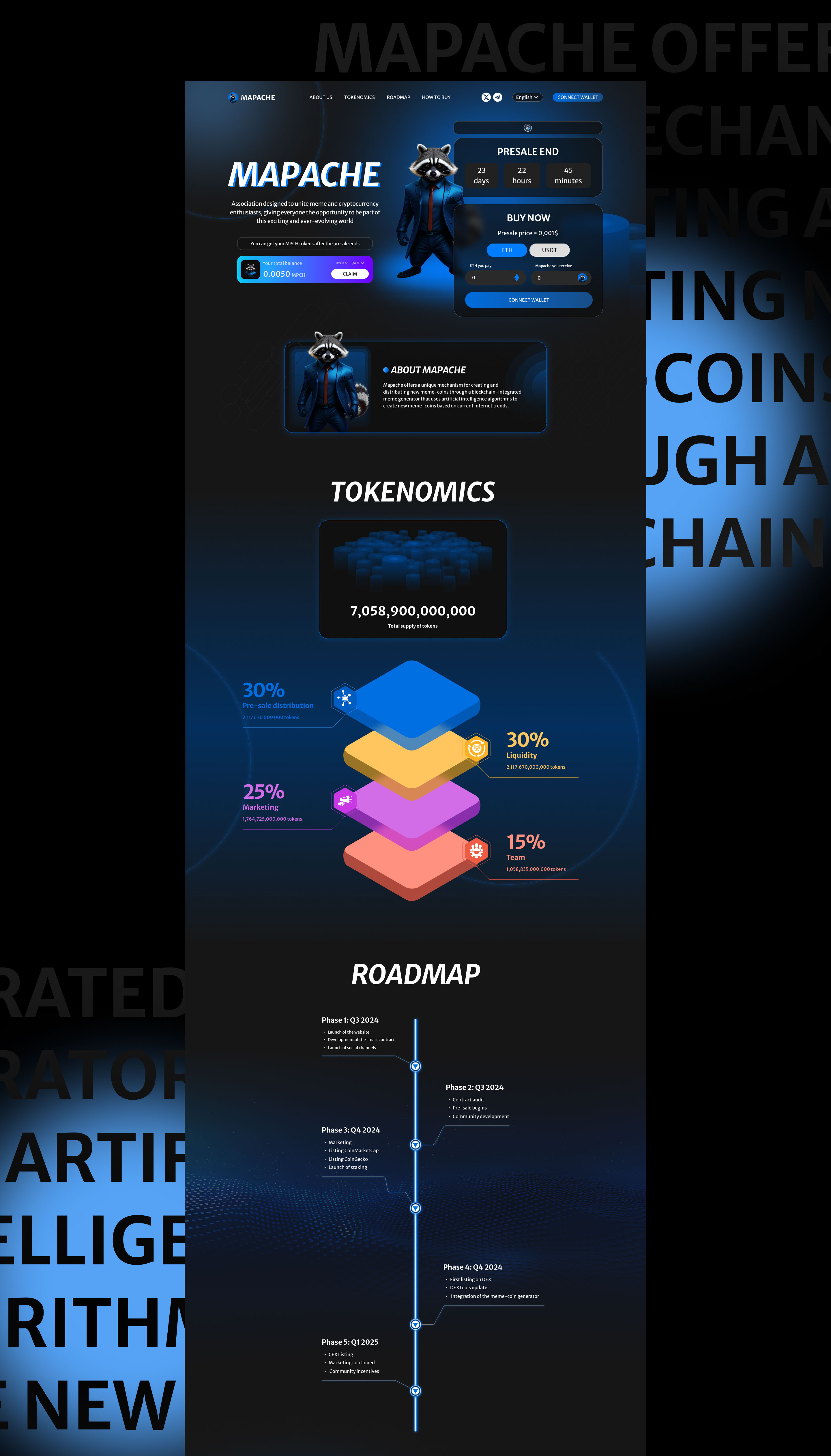 Mapache | Pre-sale landing page — Изображение №6 — Интерфейсы на Dprofile