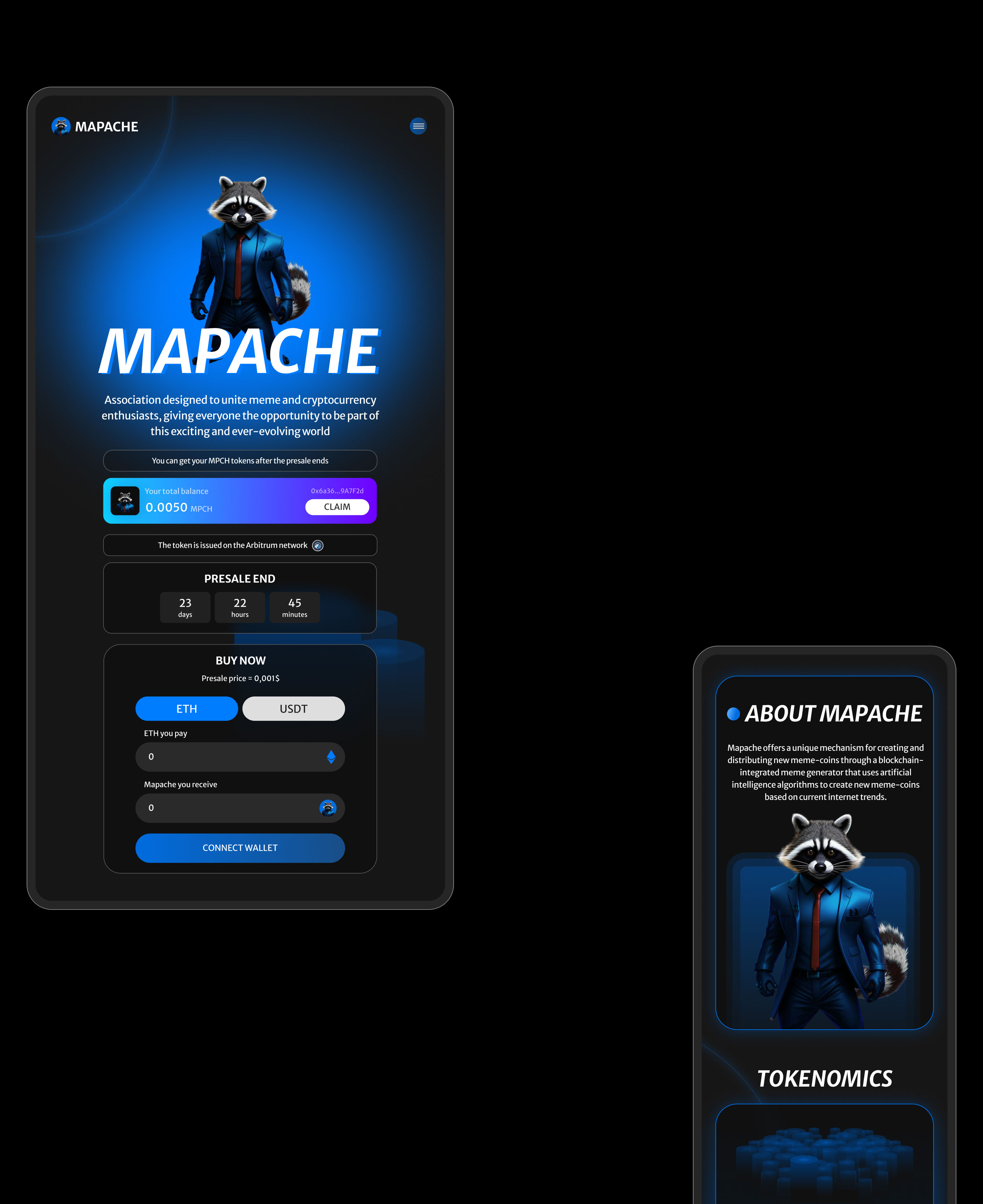 Mapache | Pre-sale landing page — Изображение №8 — Интерфейсы на Dprofile