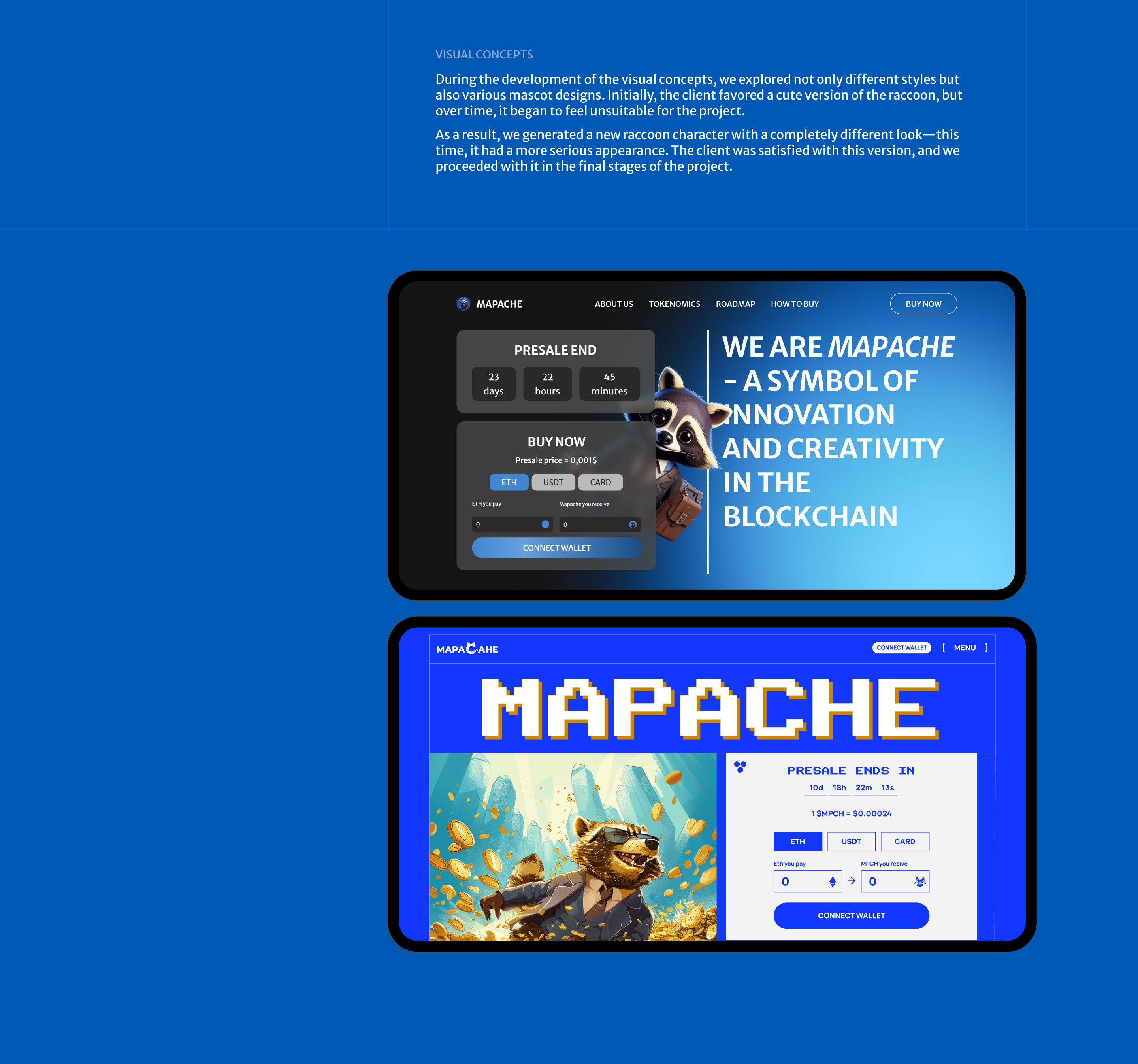 Mapache | Pre-sale landing page — Изображение №4 — Интерфейсы на Dprofile