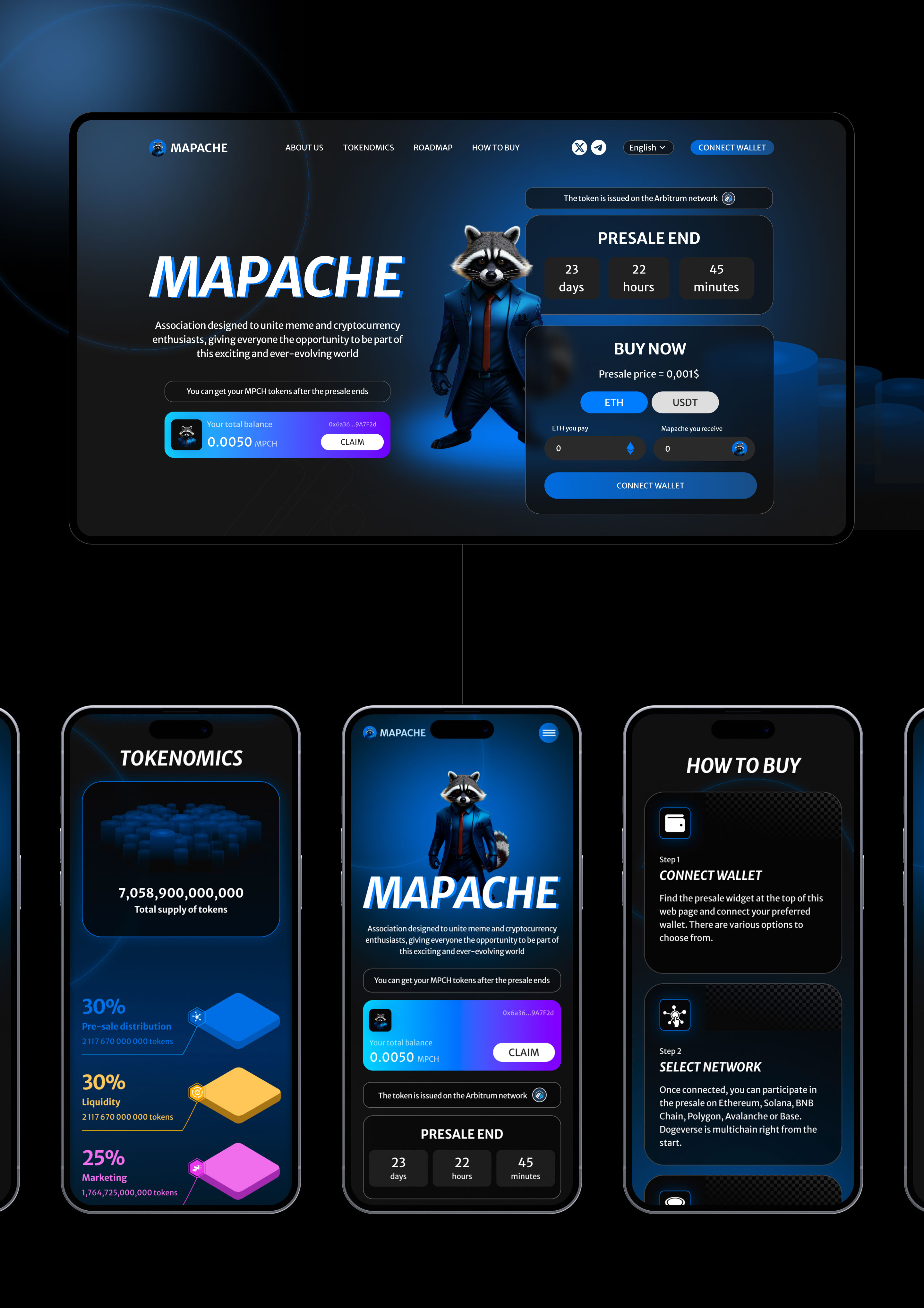 Mapache | Pre-sale landing page — Изображение №3 — Интерфейсы на Dprofile
