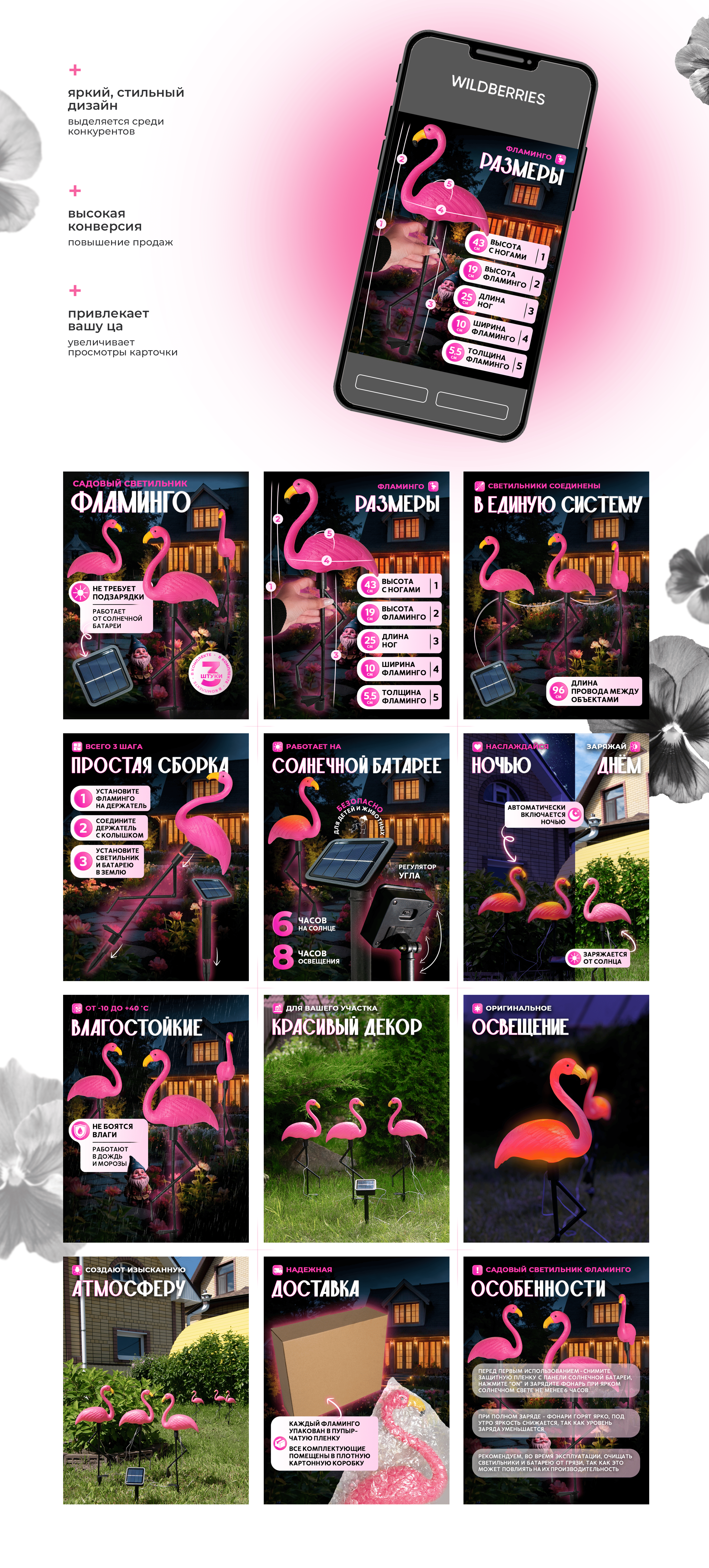 Дизайн карточек для Wildberries: категория: светильник — Изображение №3 — Графика, Маркетинг на Dprofile