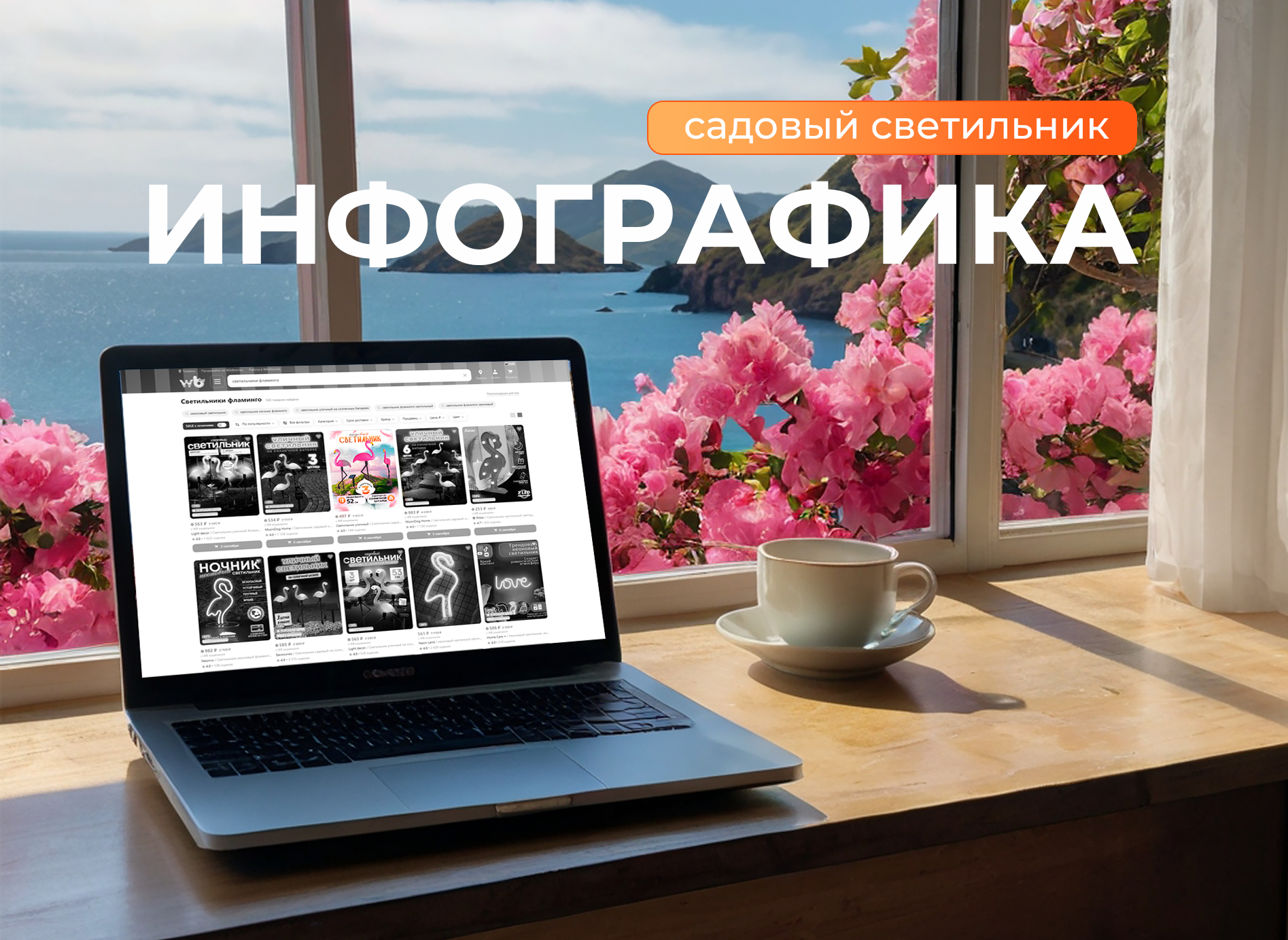 Инфографика для садового светильника "Фламинго" №2 — Изображение №1 — Графика, Маркетинг на Dprofile