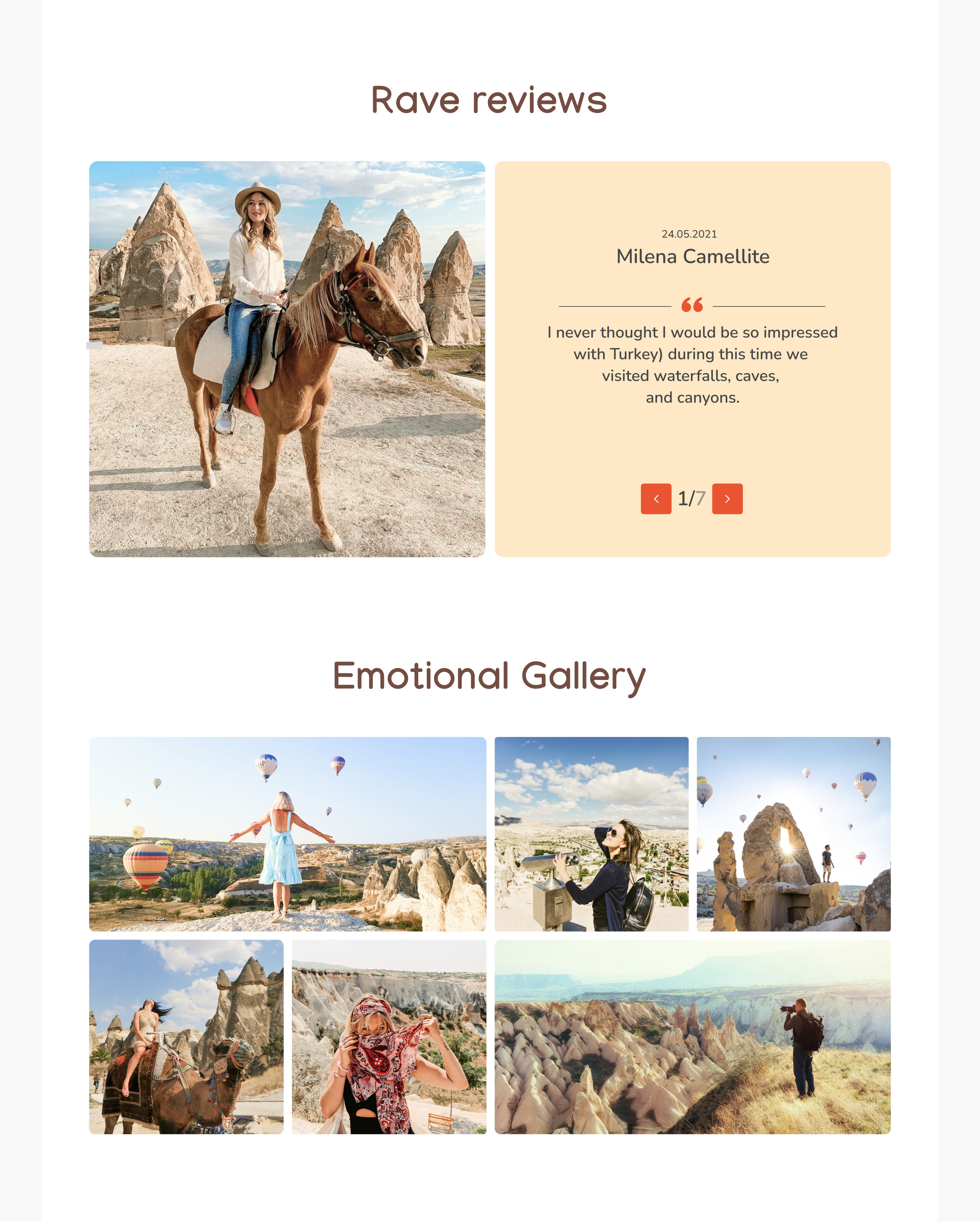 Tours Cappadocia Landing Page — Изображение №9 — Интерфейсы, Анимация на Dprofile