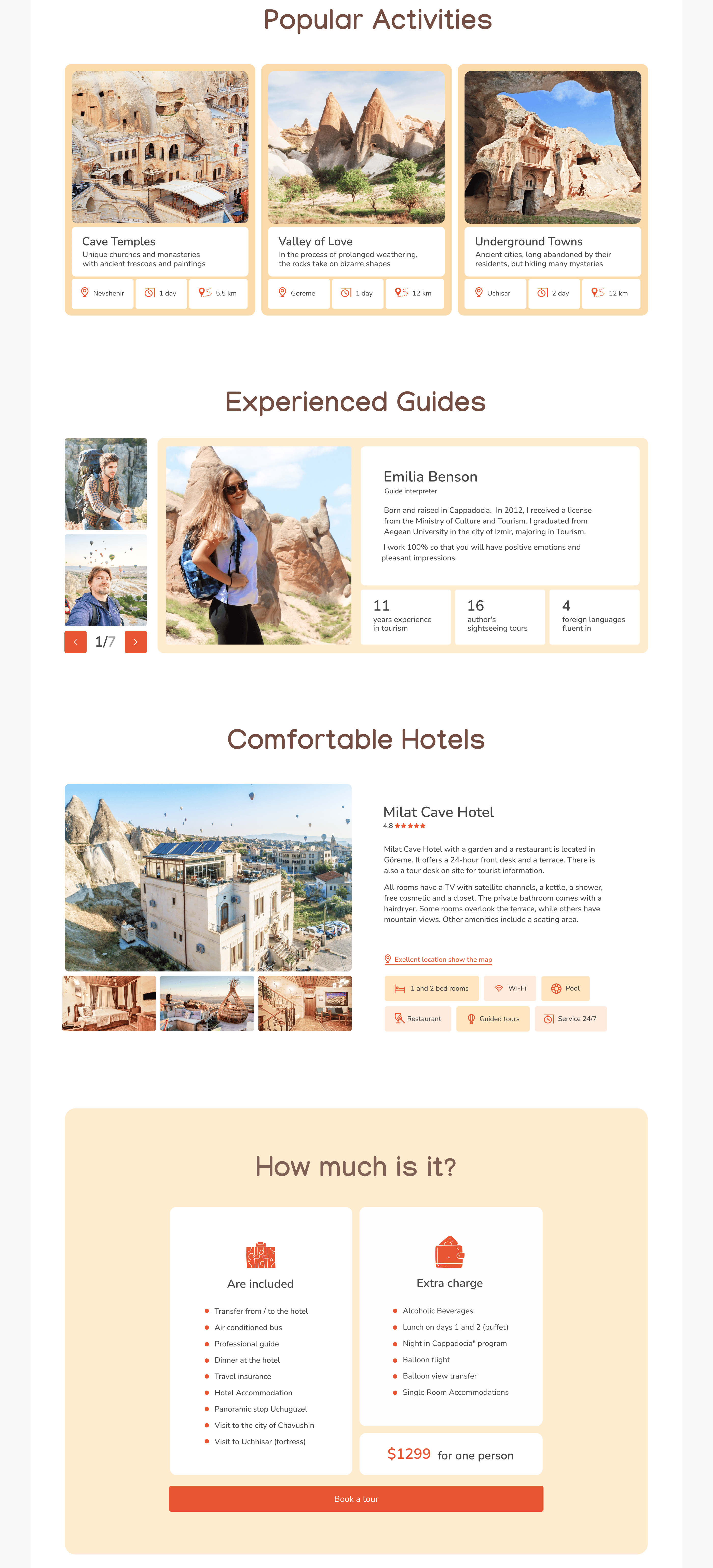 Tours Cappadocia Landing Page — Изображение №8 — Интерфейсы, Анимация на Dprofile