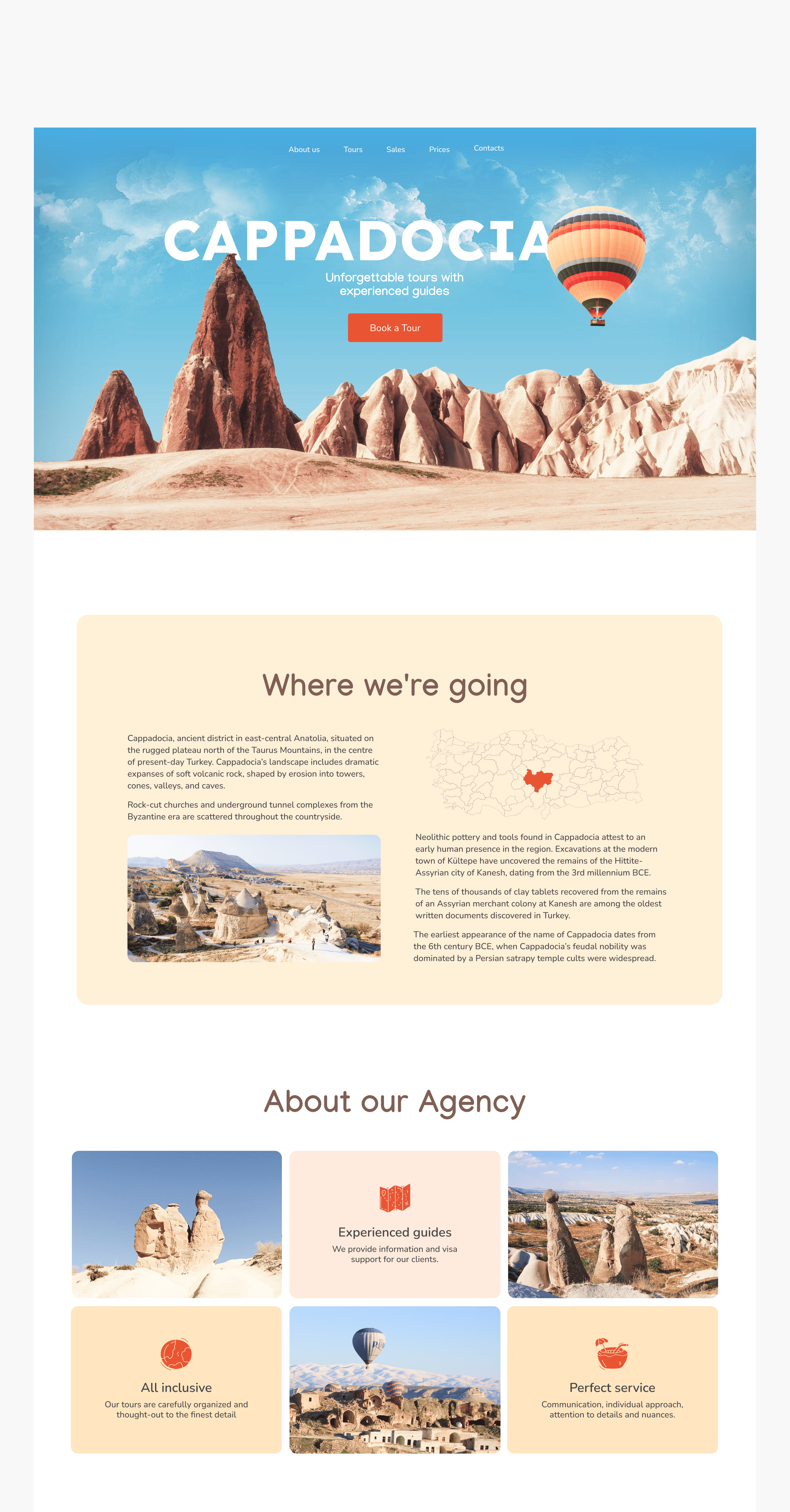Tours Cappadocia Landing Page — Изображение №6 — Интерфейсы, Анимация на Dprofile