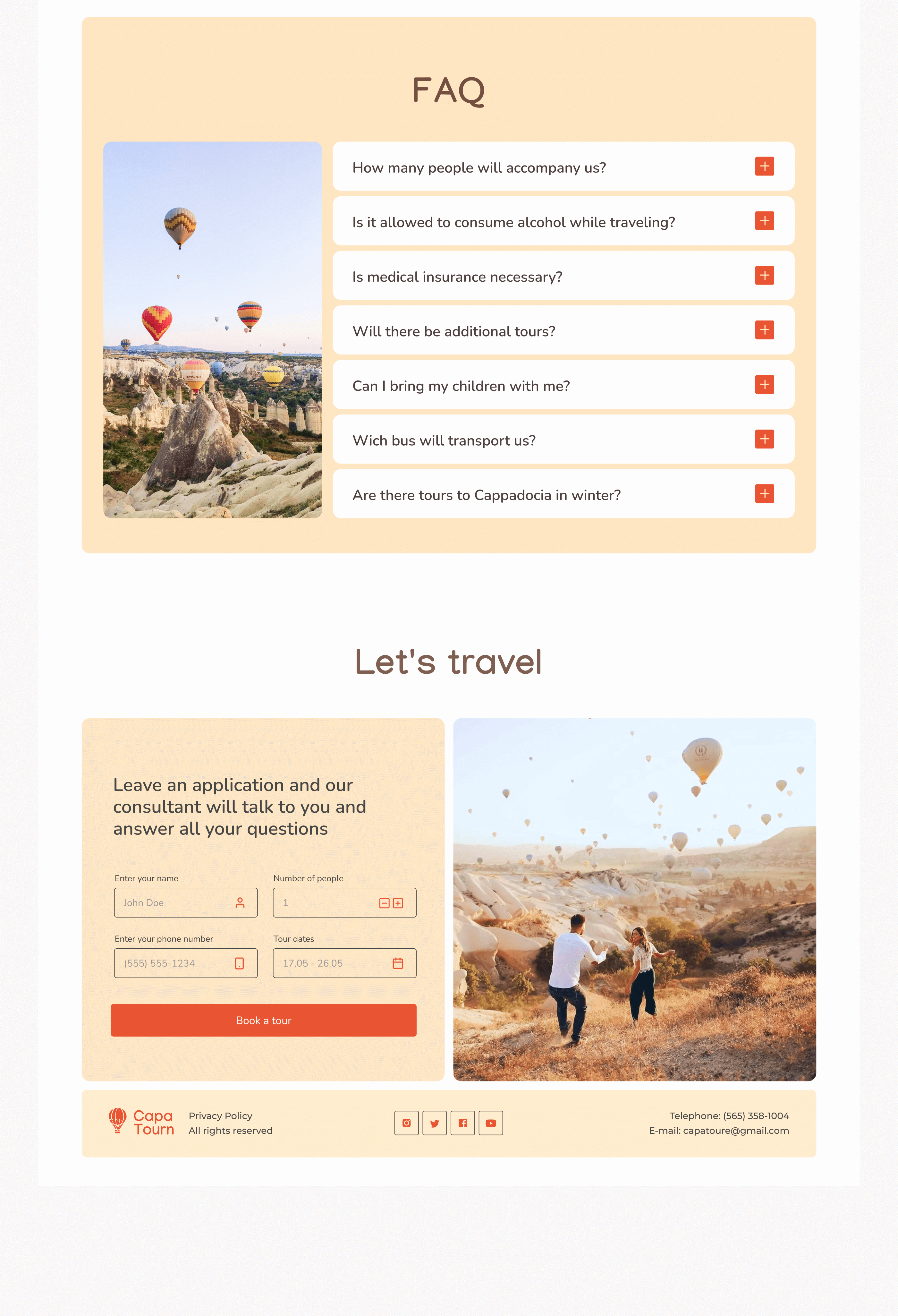Tours Cappadocia Landing Page — Изображение №10 — Интерфейсы, Анимация на Dprofile