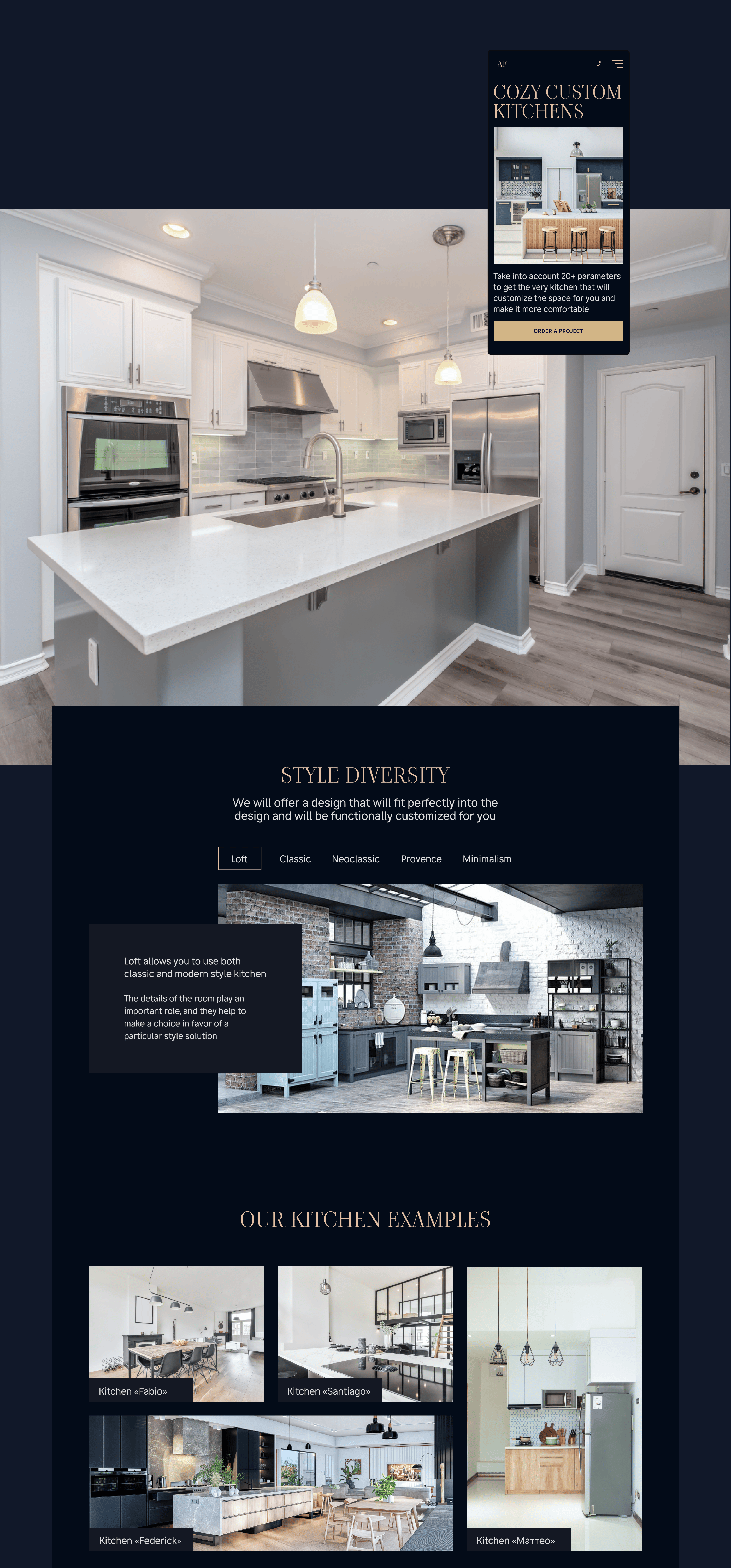 Kitchens Factory Website — Изображение №5 — Интерфейсы, Анимация на Dprofile