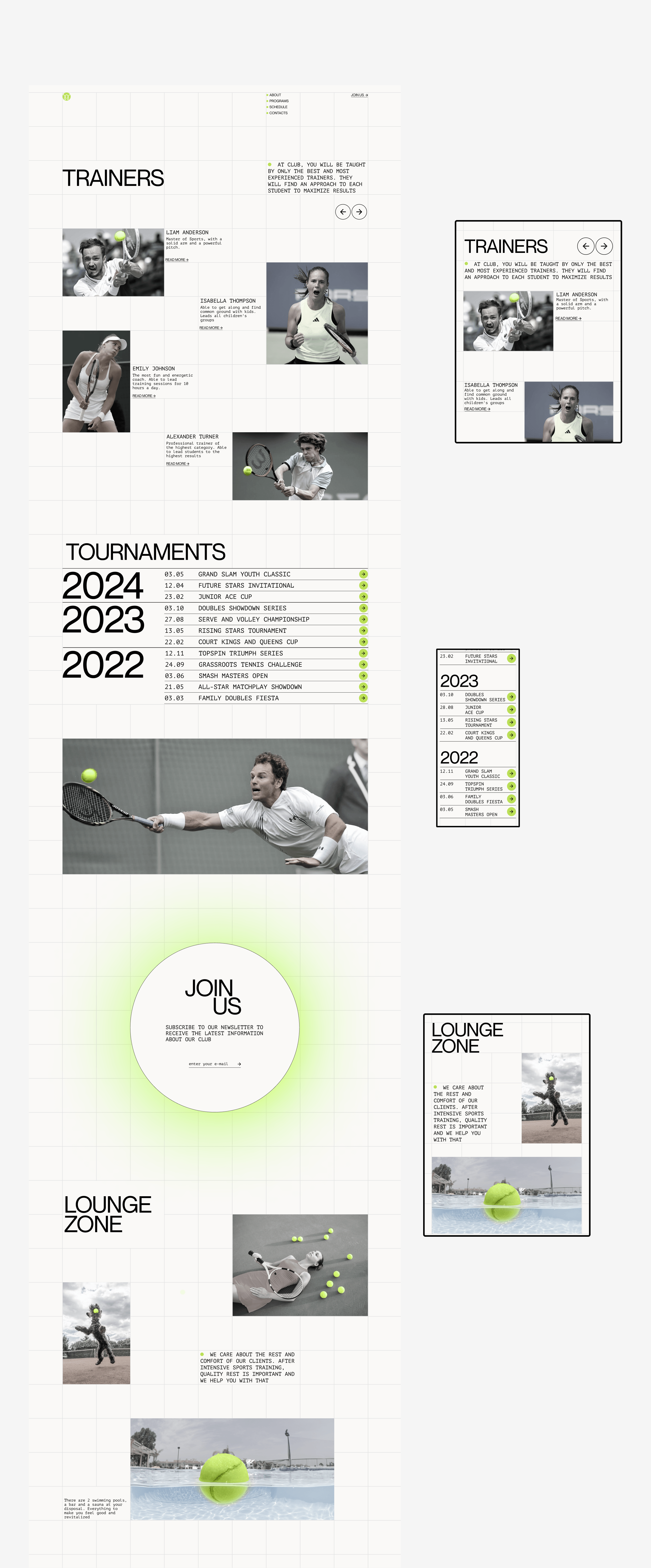 TENNIS CLUB WEBSITE [UI/UX] [BRANDING] [3D] — Изображение №6 — Интерфейсы, Анимация на Dprofile