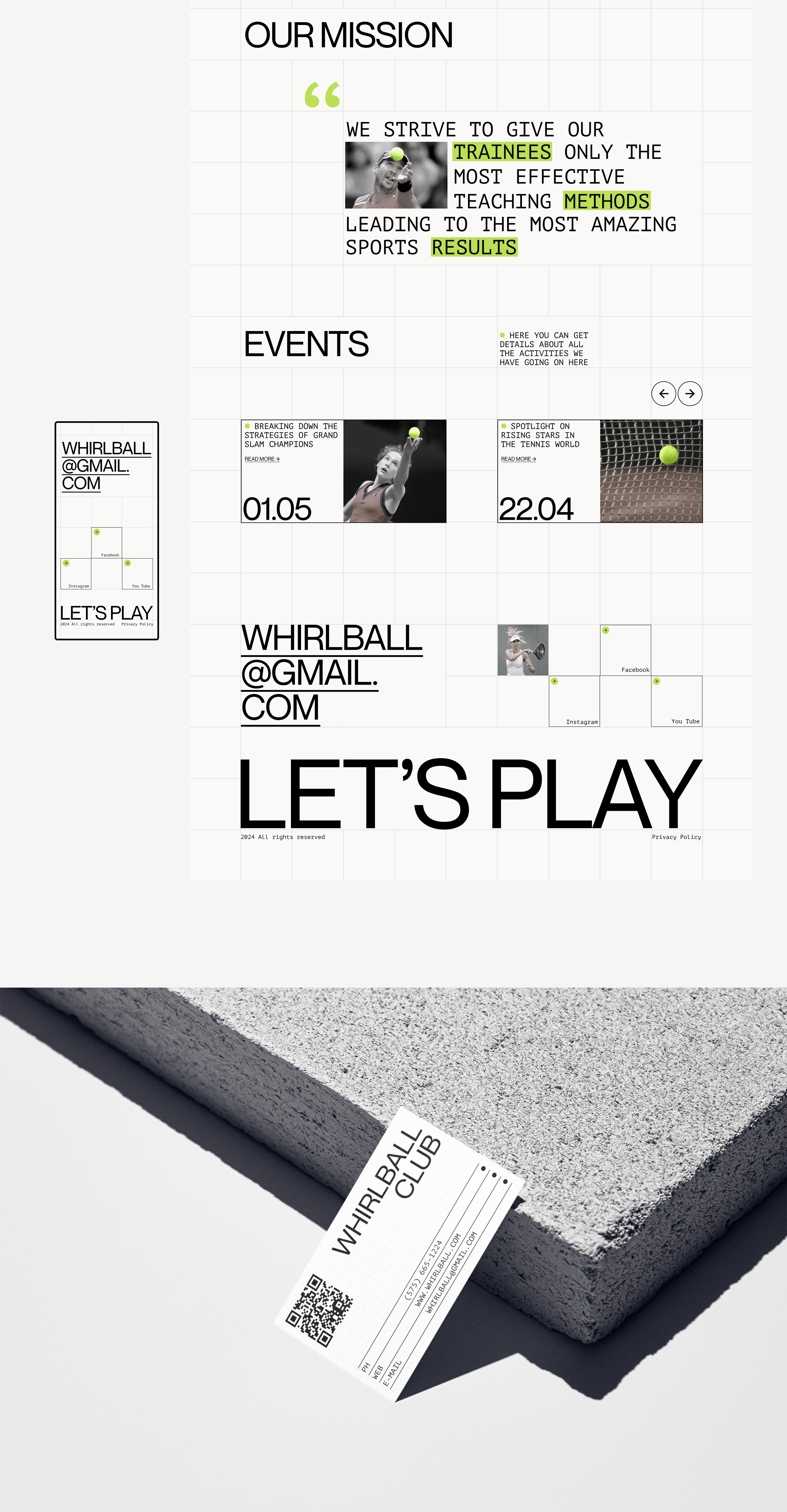TENNIS CLUB WEBSITE [UI/UX] [BRANDING] [3D] — Изображение №5 — Интерфейсы, Анимация на Dprofile