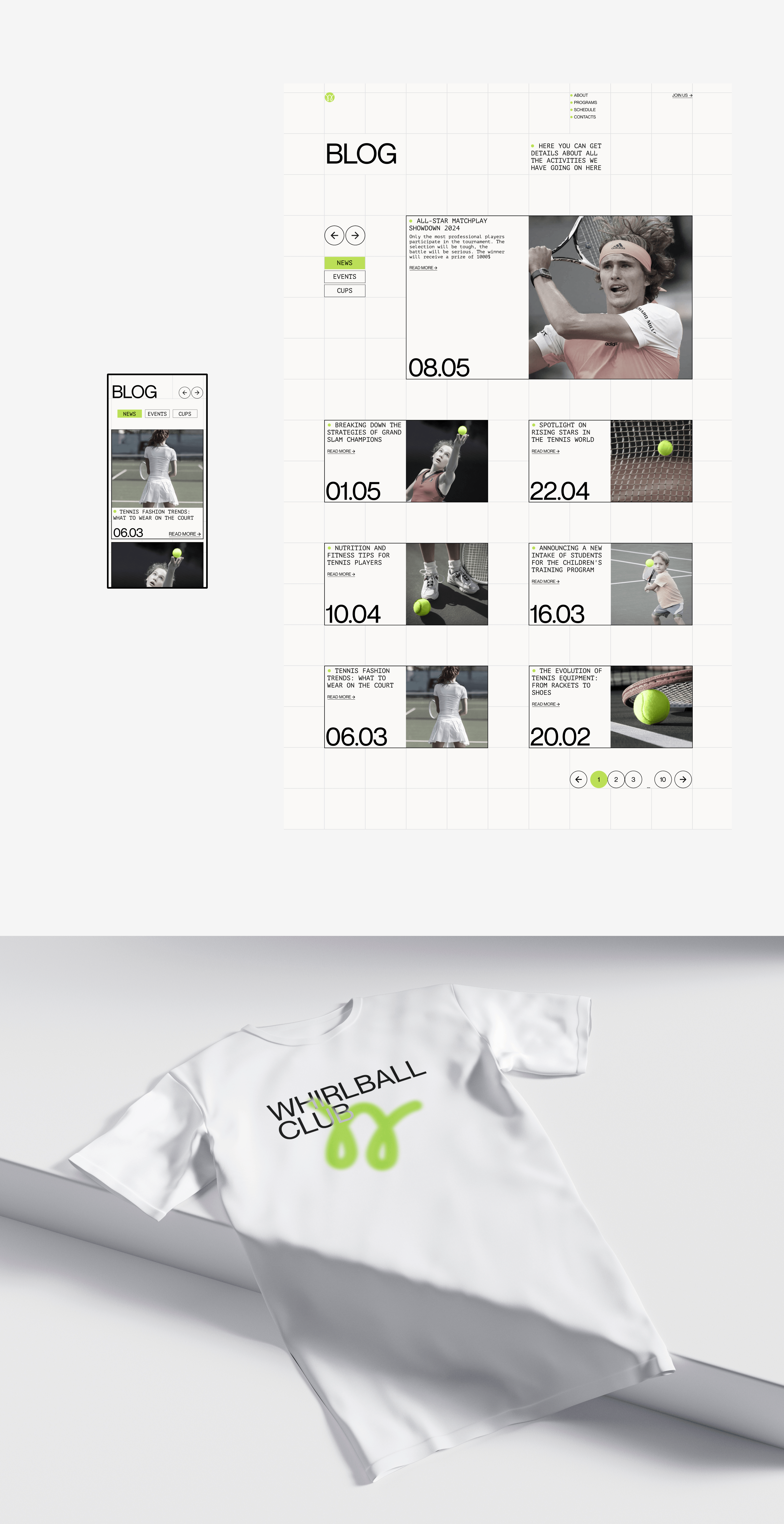TENNIS CLUB WEBSITE [UI/UX] [BRANDING] [3D] — Изображение №10 — Интерфейсы, Анимация на Dprofile