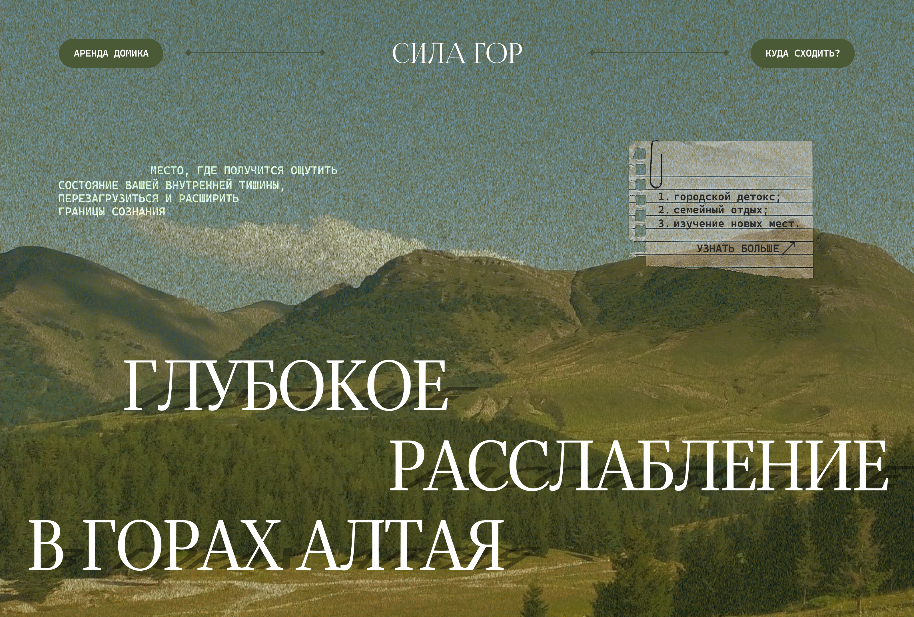 СИЛА ГОР - лендинг-визитка для Республики Алтай — Изображение №1 — Интерфейсы, Брендинг на Dprofile