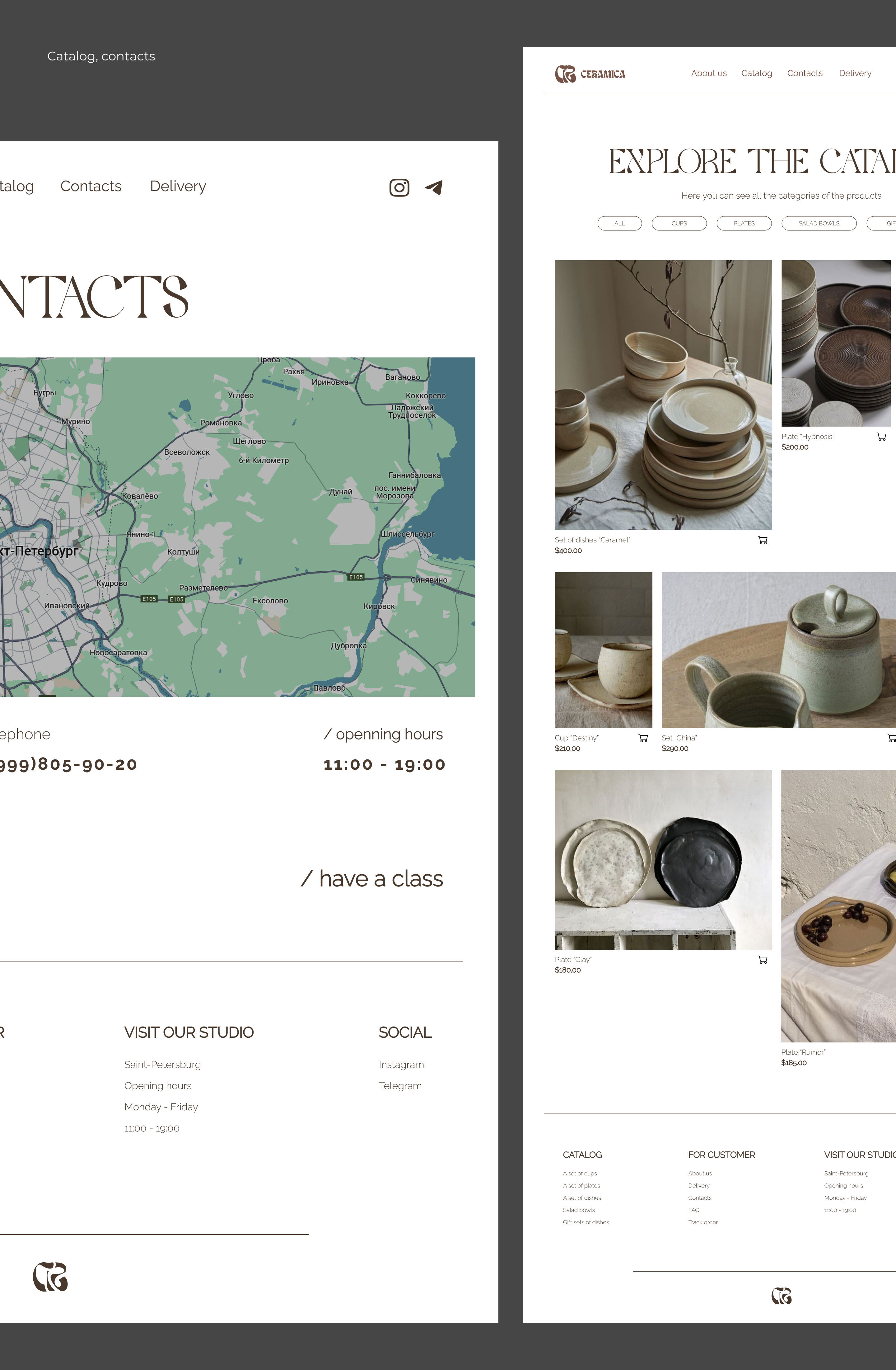 WEB DESIGN || POTTERY STUDIO || MINIMALISTIC — Изображение №4 — Интерфейсы, Брендинг на Dprofile