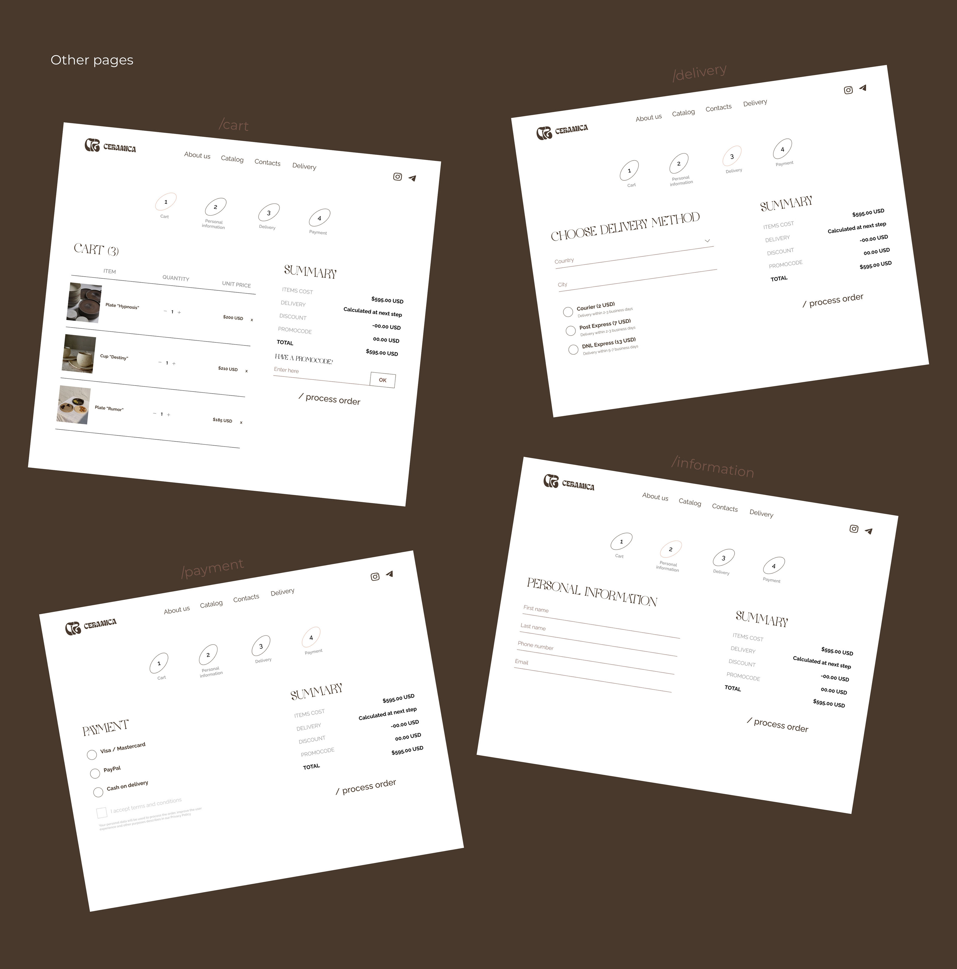 WEB DESIGN || POTTERY STUDIO || MINIMALISTIC — Изображение №6 — Интерфейсы, Брендинг на Dprofile