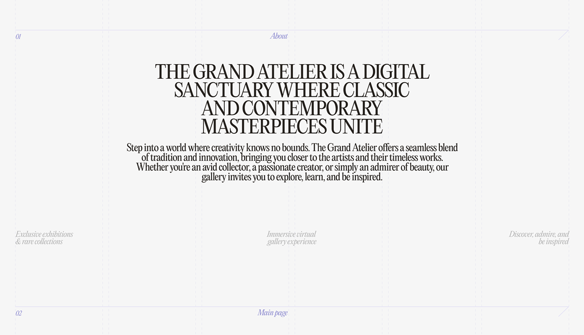 THE GRAND ATELIER | CORPORATE WEBSITE — Изображение №2 — Интерфейсы на Dprofile
