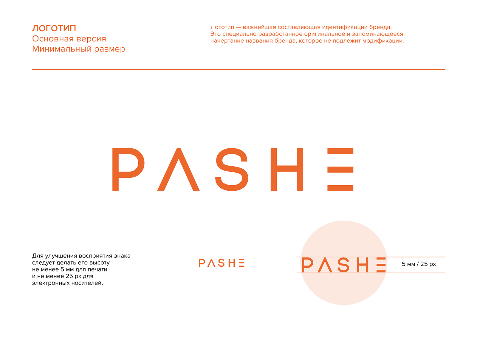 PASHE / Брендбук. Фирменный стиль. Логотип — Изображение №4 — Брендинг на Dprofile