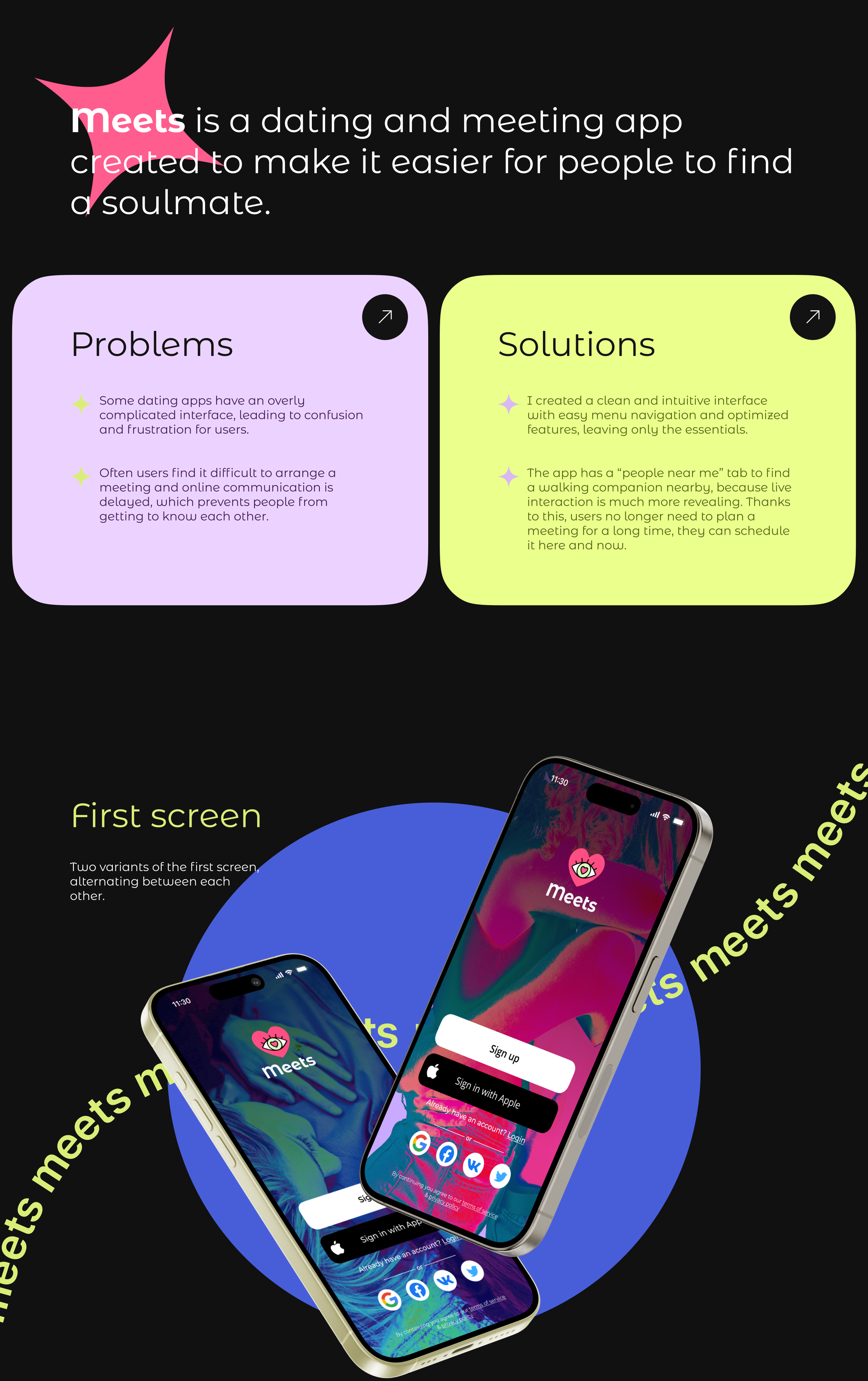 Meets – Dating Mobile App — Изображение №2 — Интерфейсы, Брендинг на Dprofile