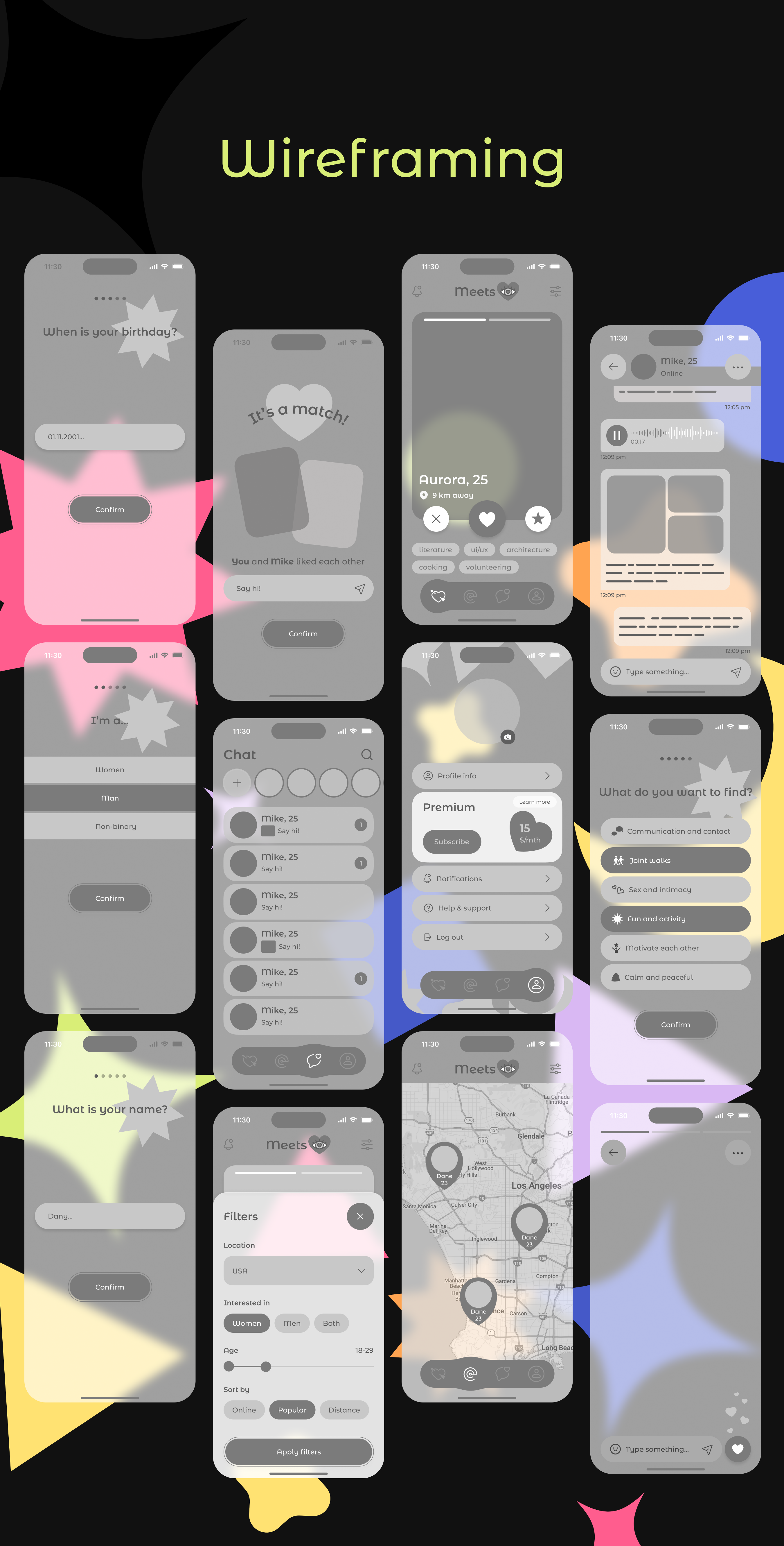 Meets – Dating Mobile App — Изображение №7 — Интерфейсы, Брендинг на Dprofile