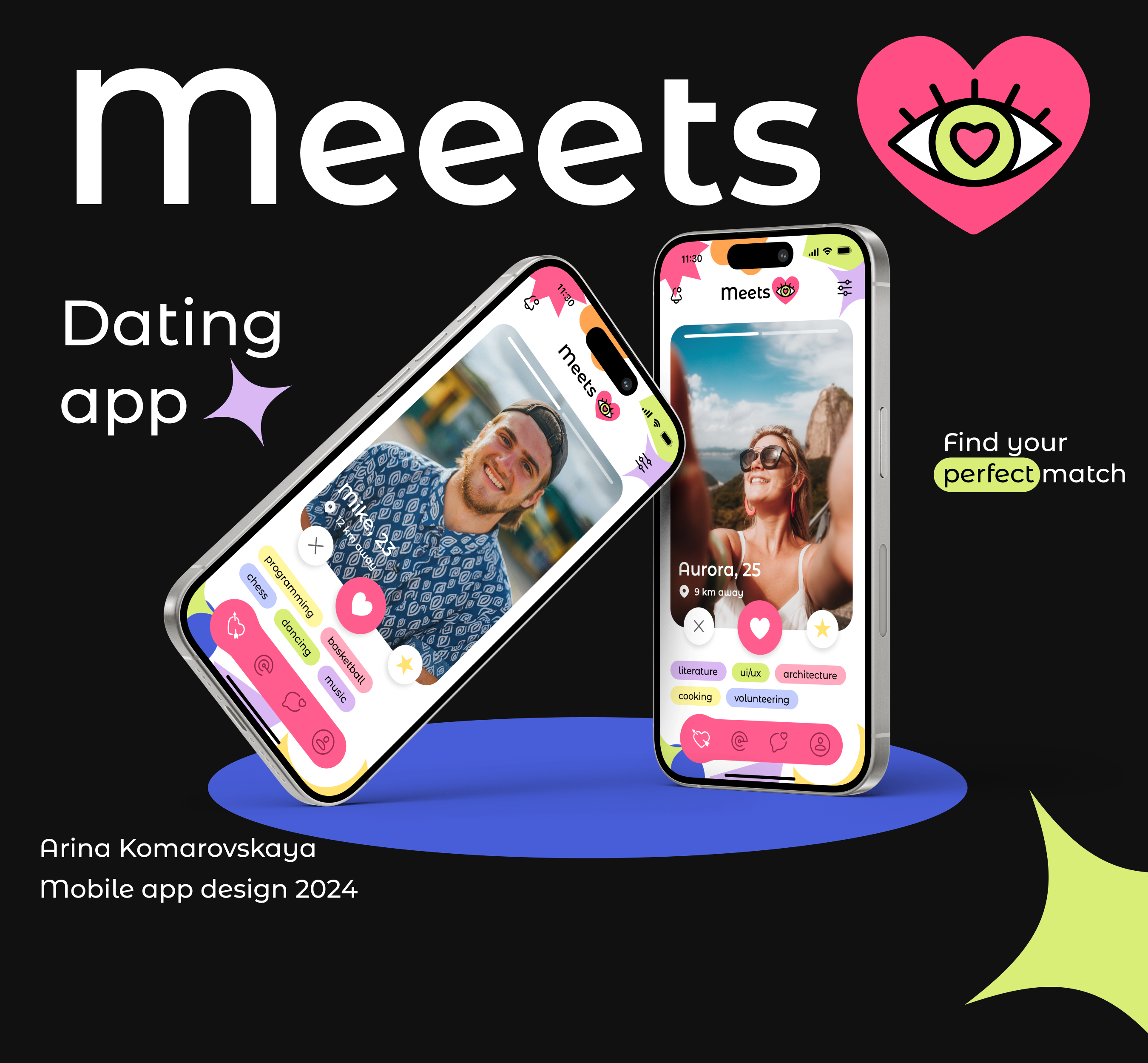 Meets – Dating Mobile App — Изображение №1 — Интерфейсы, Брендинг на Dprofile