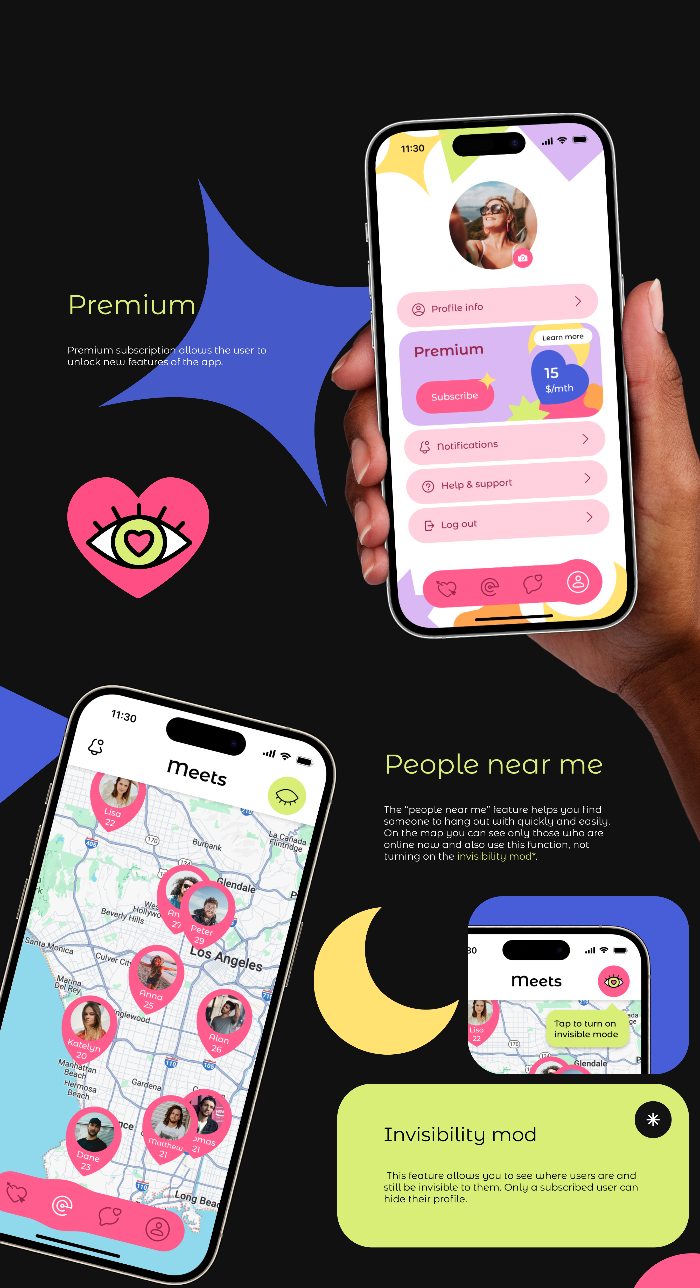Meets – Dating Mobile App — Изображение №4 — Интерфейсы, Брендинг на Dprofile